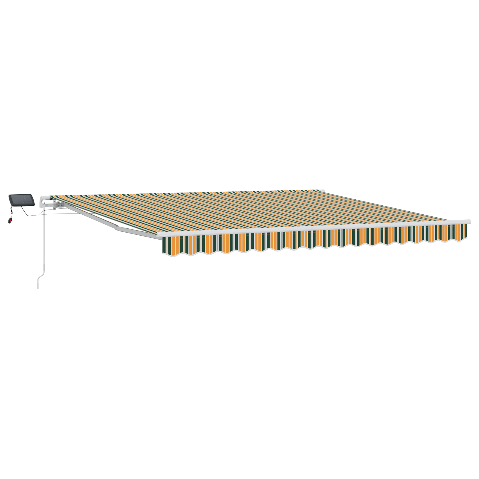 Manual Retractable Awning with LED Green and Yellow 400x300 cm - Image 2
