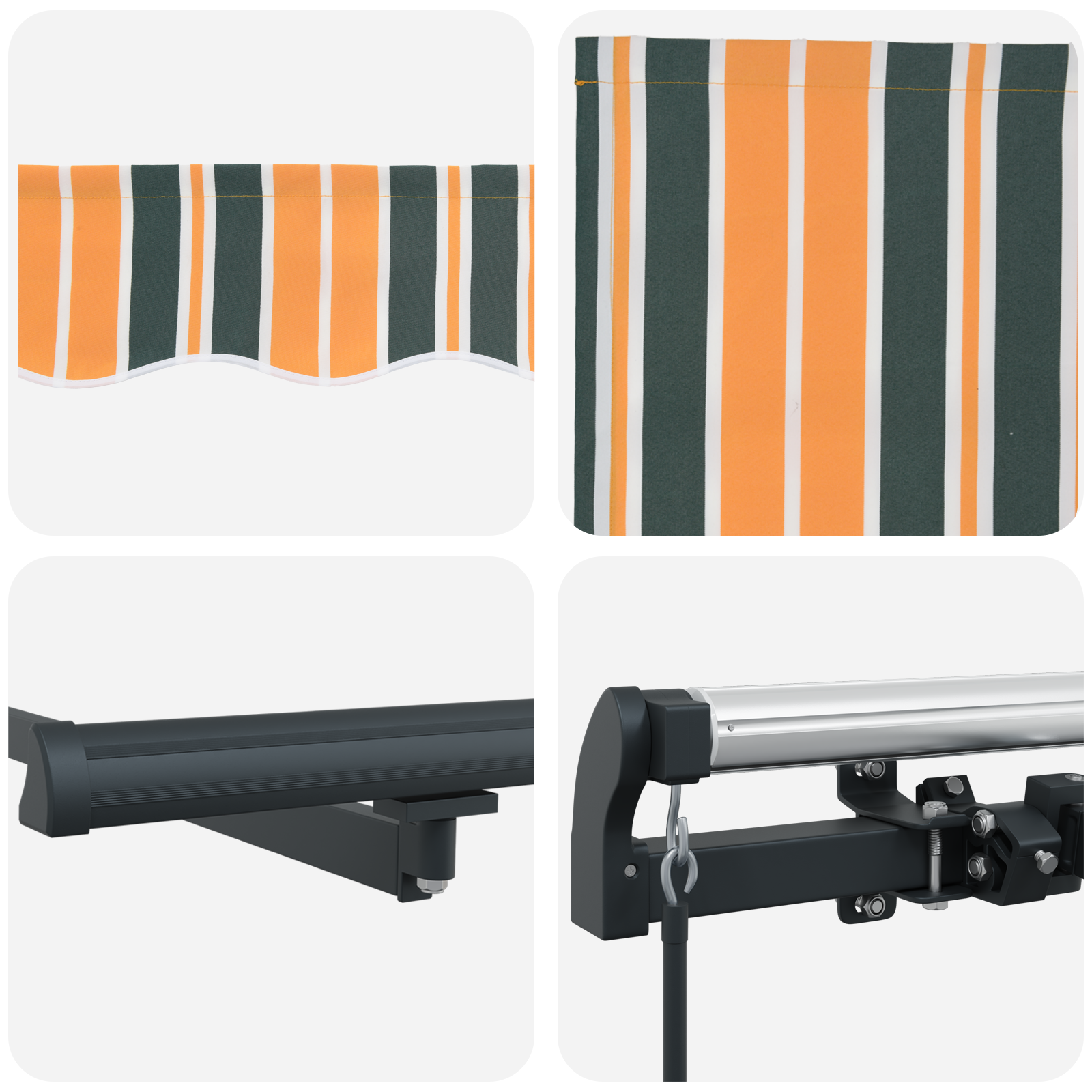 Manual Retractable Awning Green and Yellow 400x300 cm - Image 8