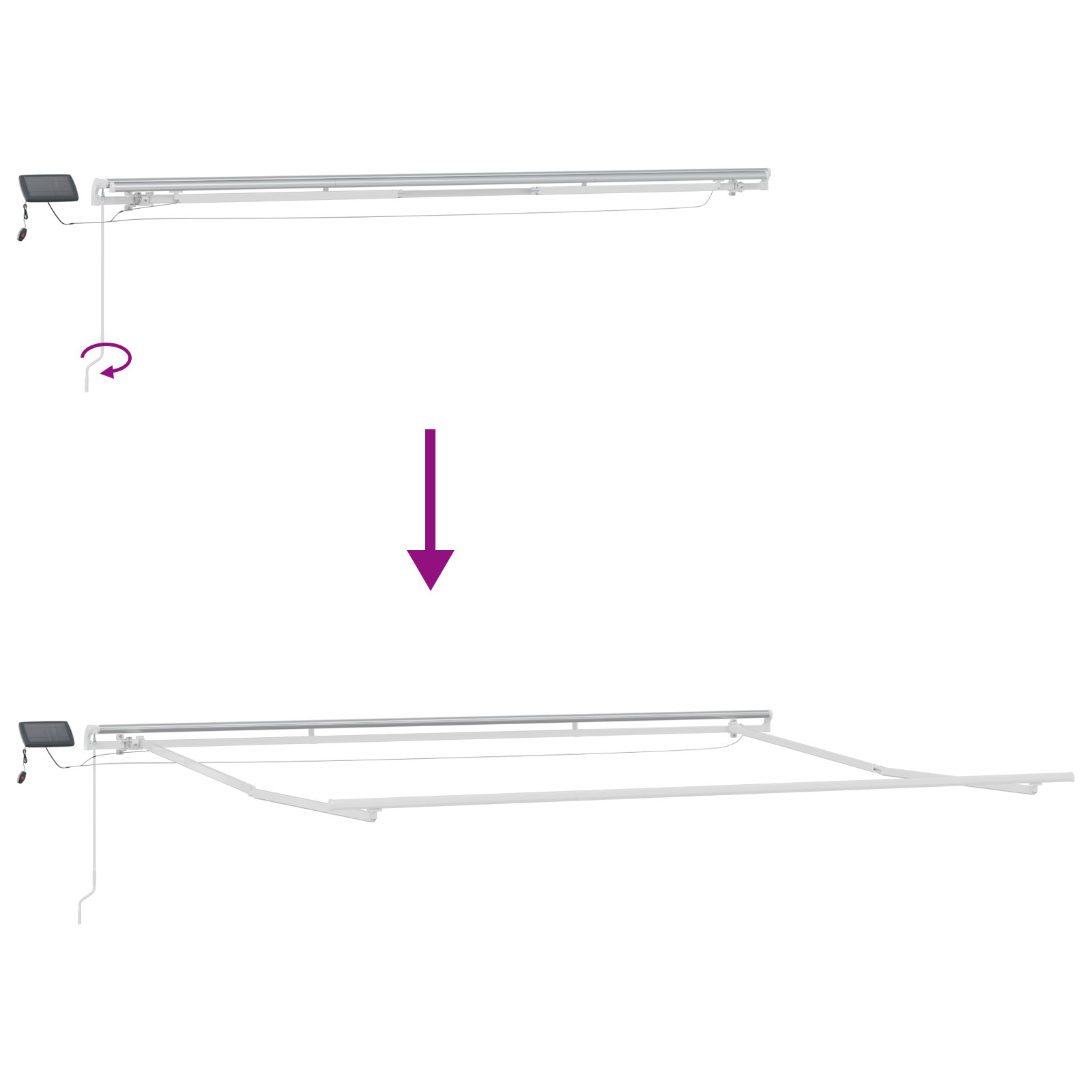 Manual Retractable Awning with LED Red and White Stripe 400x350 cm - Image 10