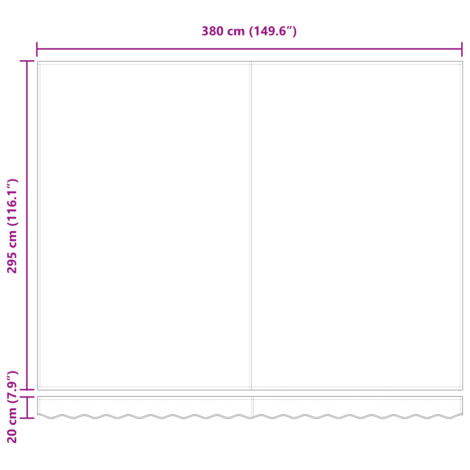 Uitschuifbare luifel Meerkleurig 400 × 350 cm Polyester