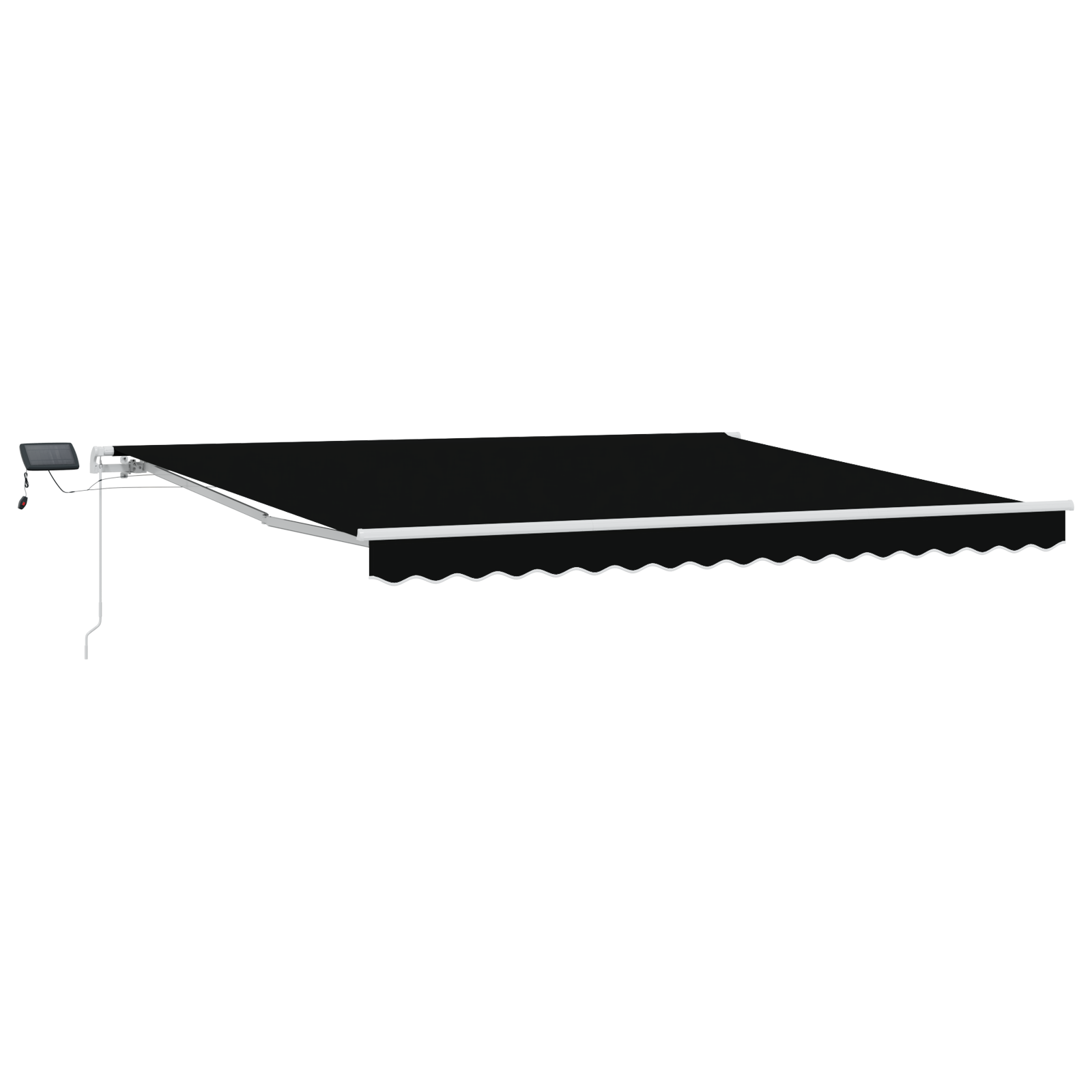 Manual Retractable Awning with LED Black 400x350 cm - Image 2