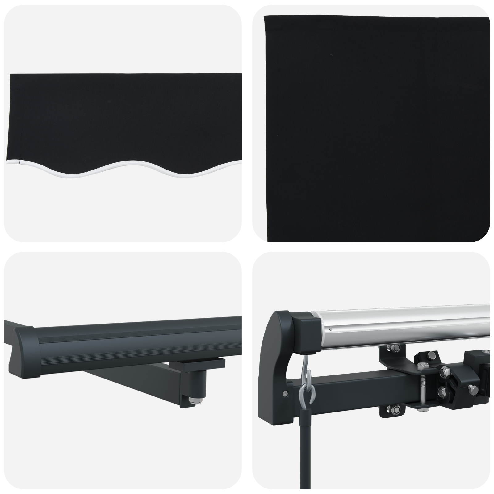 Manual Retractable Awning Black 400x350 cm - Image 8