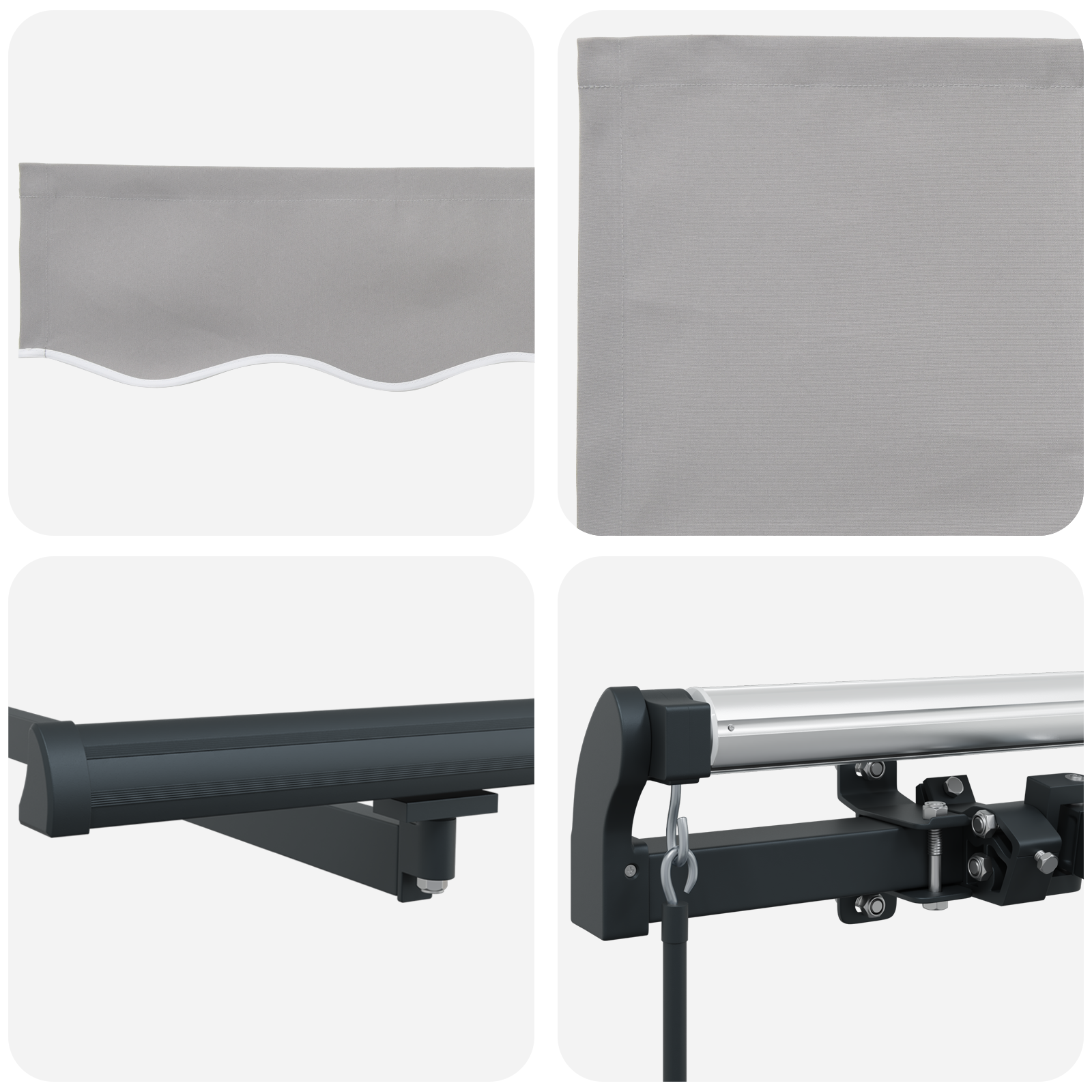 Manual Retractable Awning Light Grey 400x350 cm - Image 8