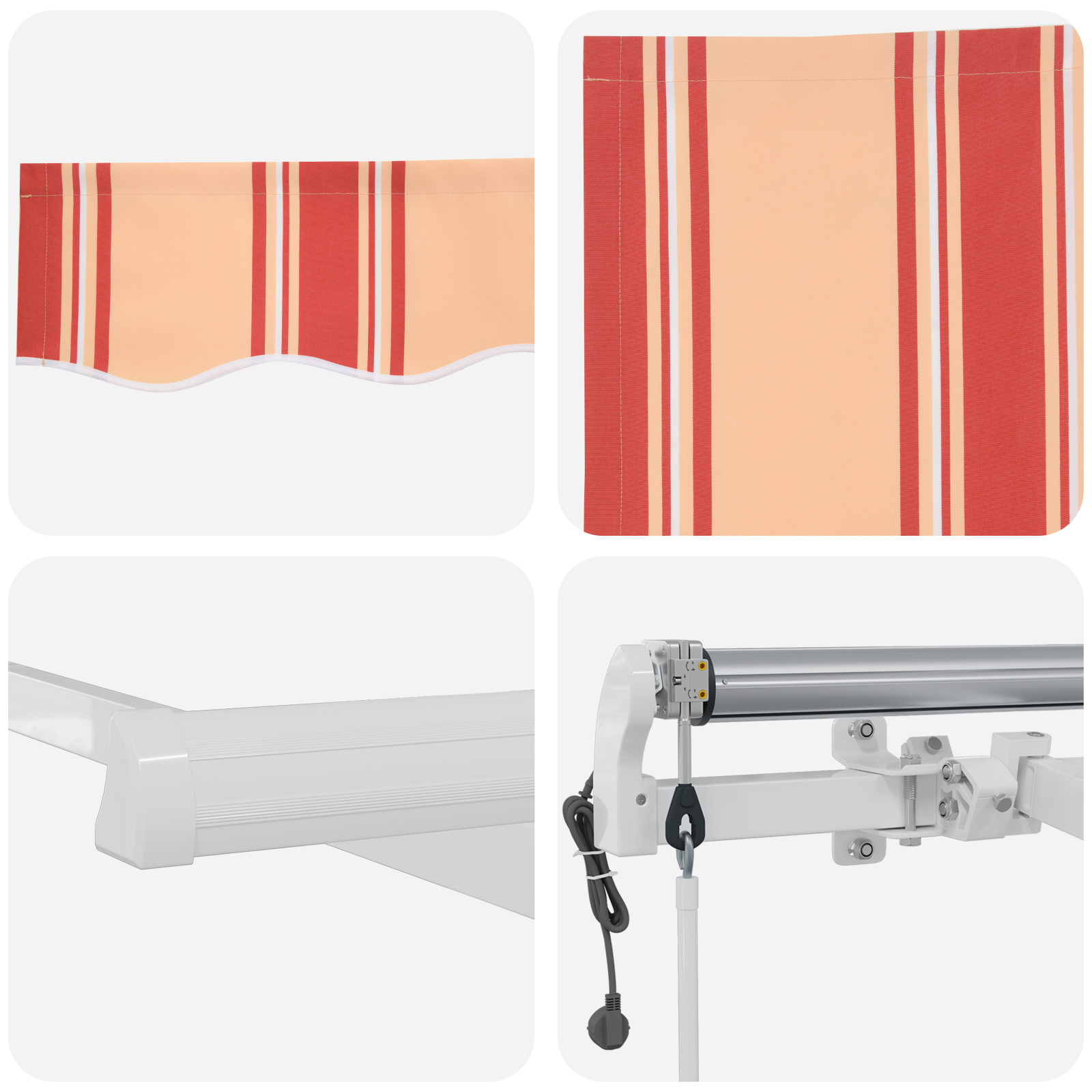 Inklapbaar Zonnescherm Geel en Oranje 450 × 300 cm Stof image 8