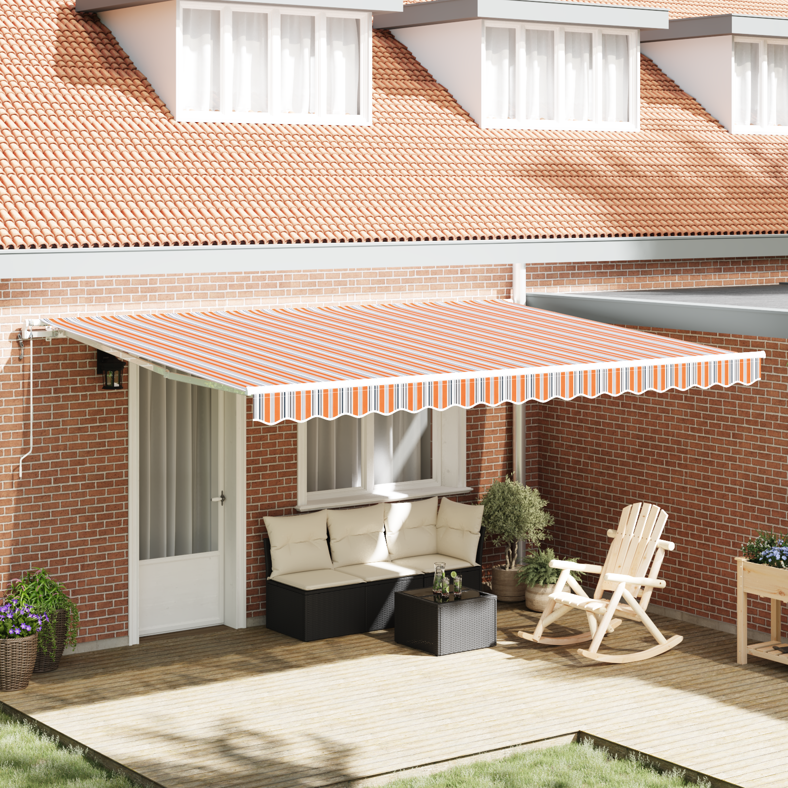 Automatische Inklapbare Luifel Multikleur Stripe 450×300 cm