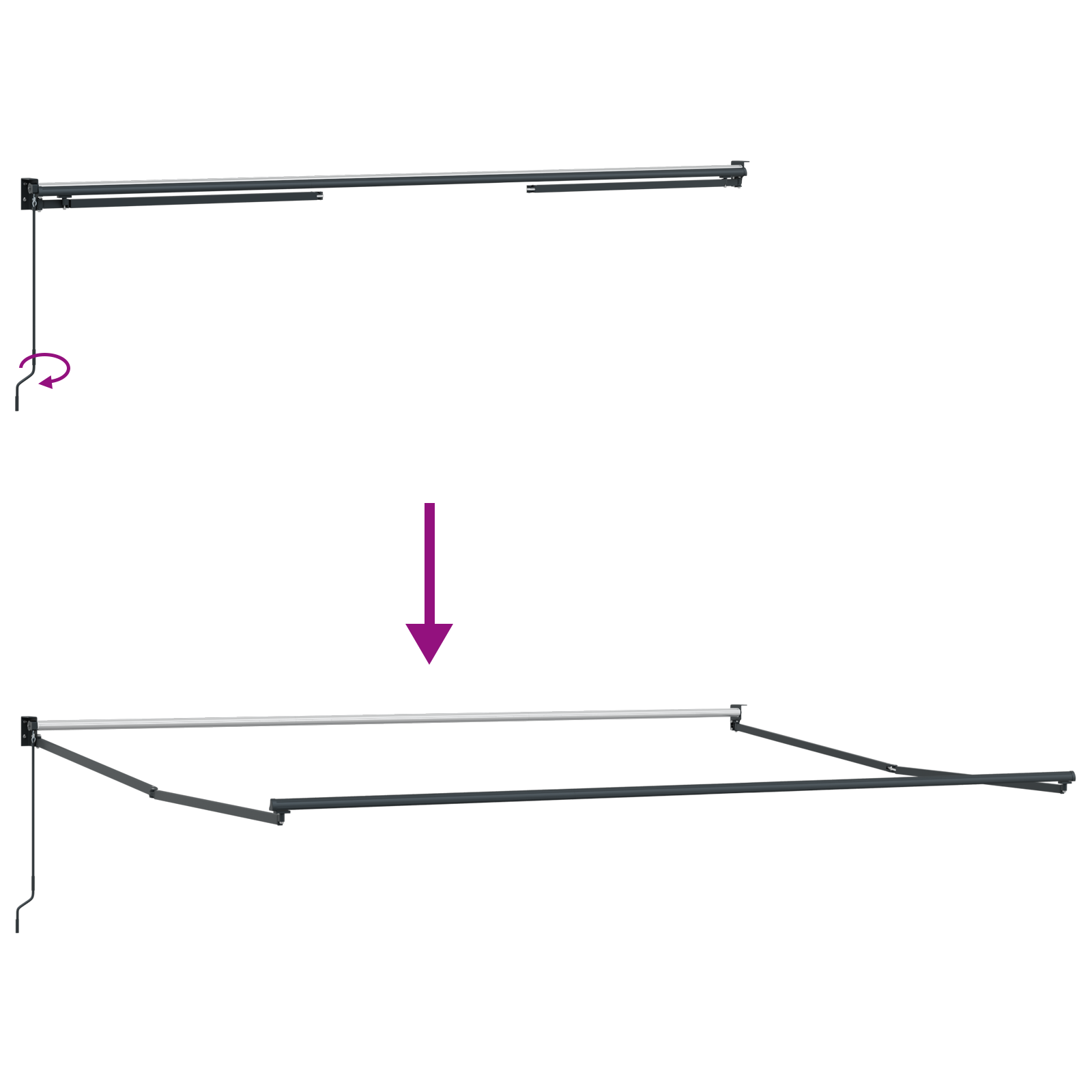 Manual Retractable Awning Multicolour Stripe 450x300 cm - Image 9