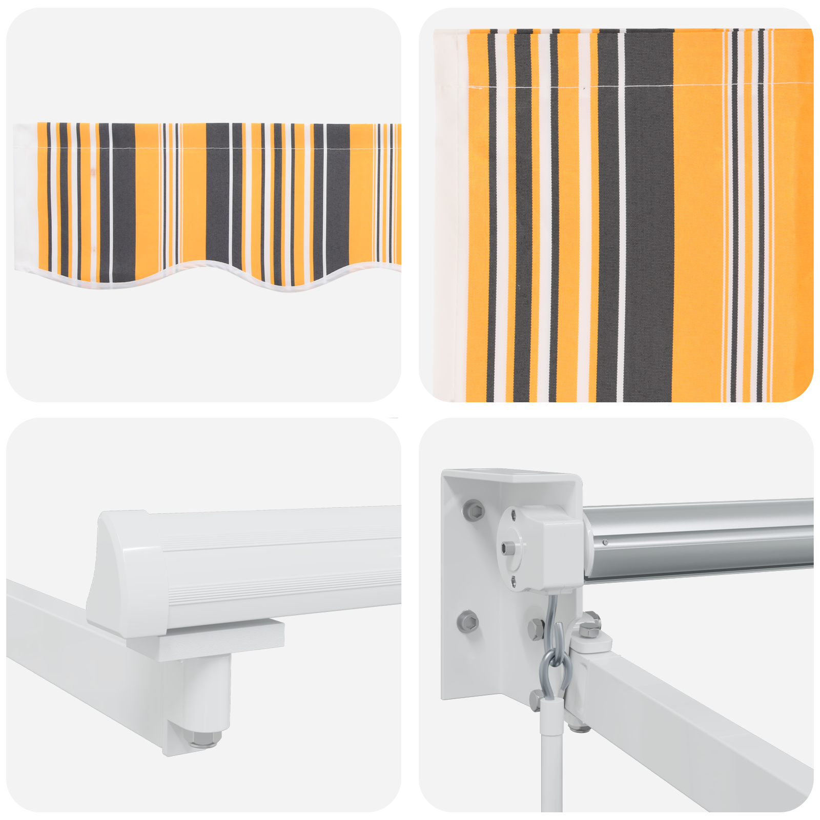 Manual Retractable Awning Multicolour Stripe 450x300 cm - Image 8