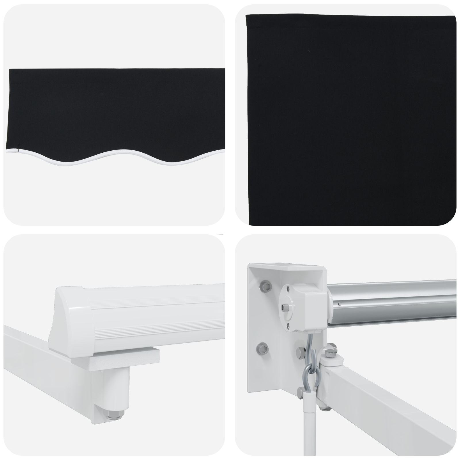 Manual Retractable Awning Black 450x300 cm - Image 8