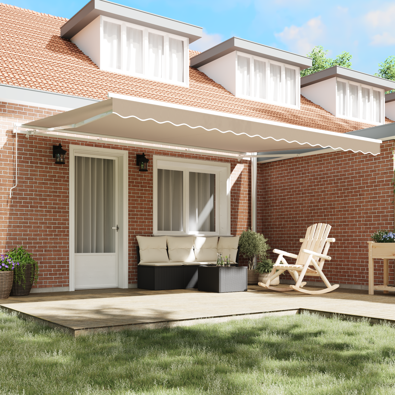 Manual Retractable Awning Beige 450x300 cm - Image 3