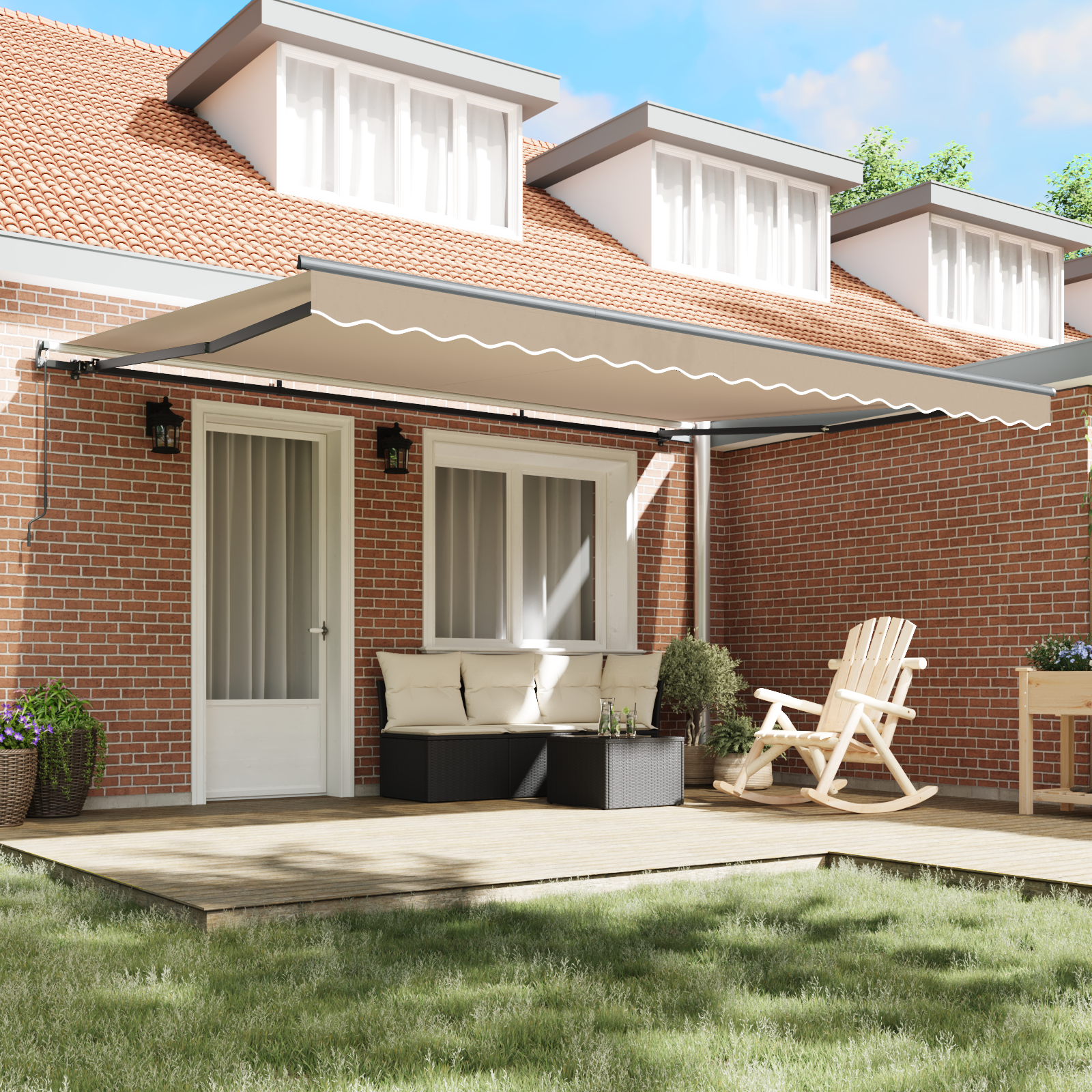 Manual Retractable Awning Beige 450x300 cm - Image 3