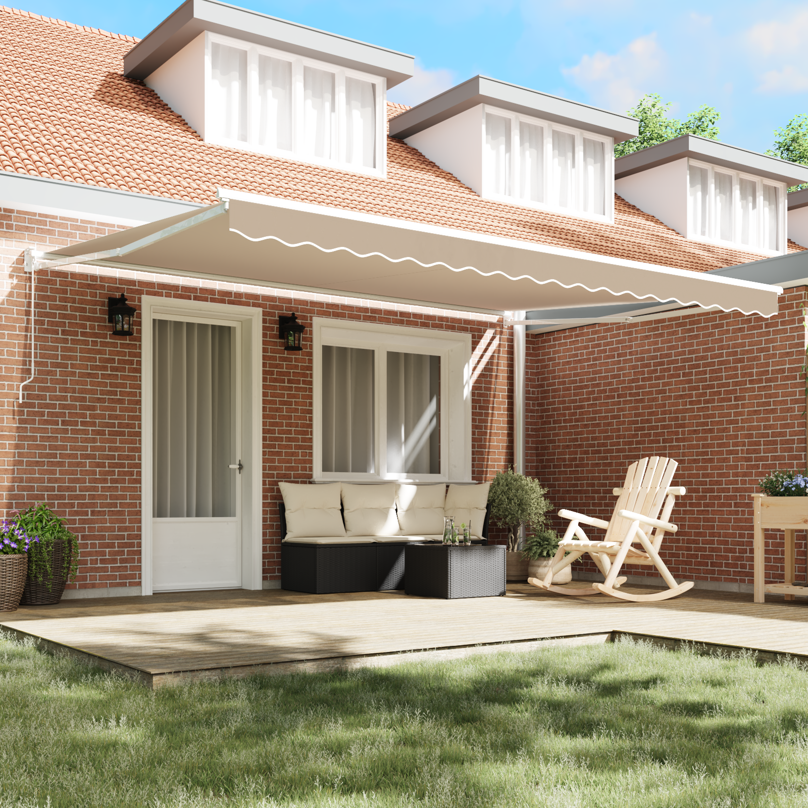 Manual Retractable Awning Beige 450x300 cm - Image 3