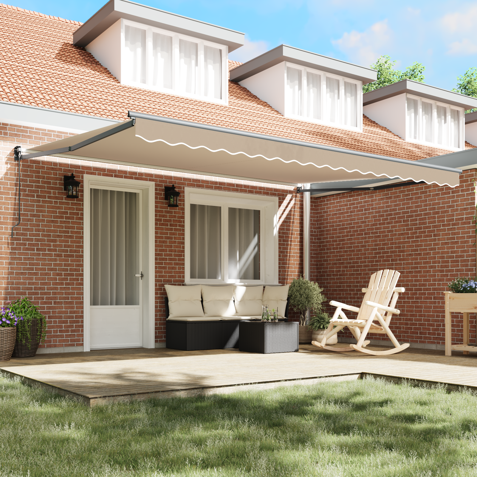 Manual Retractable Awning Beige 450x300 cm - Image 3