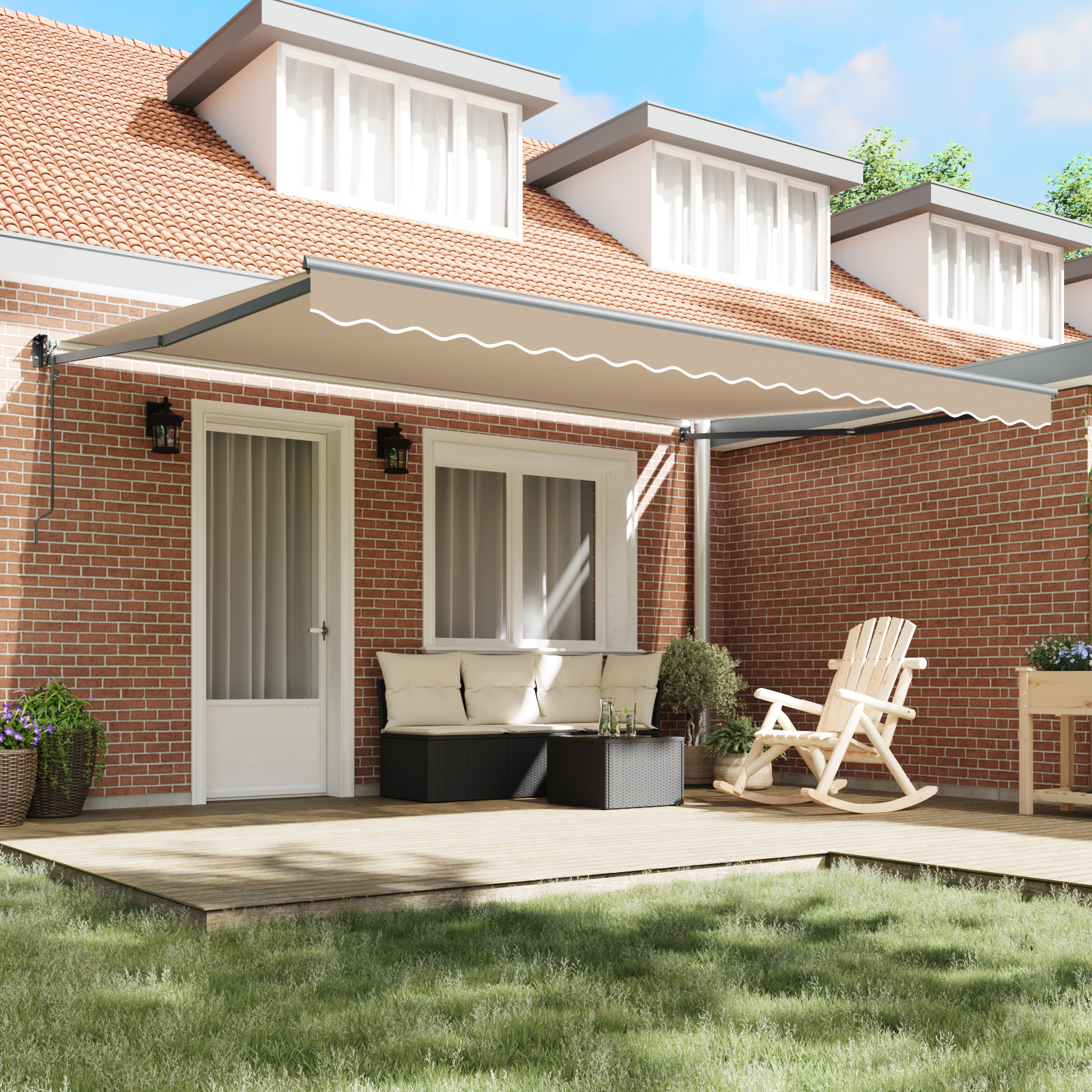Automatic Retractable Awning Beige 450x300 cm - Image 3