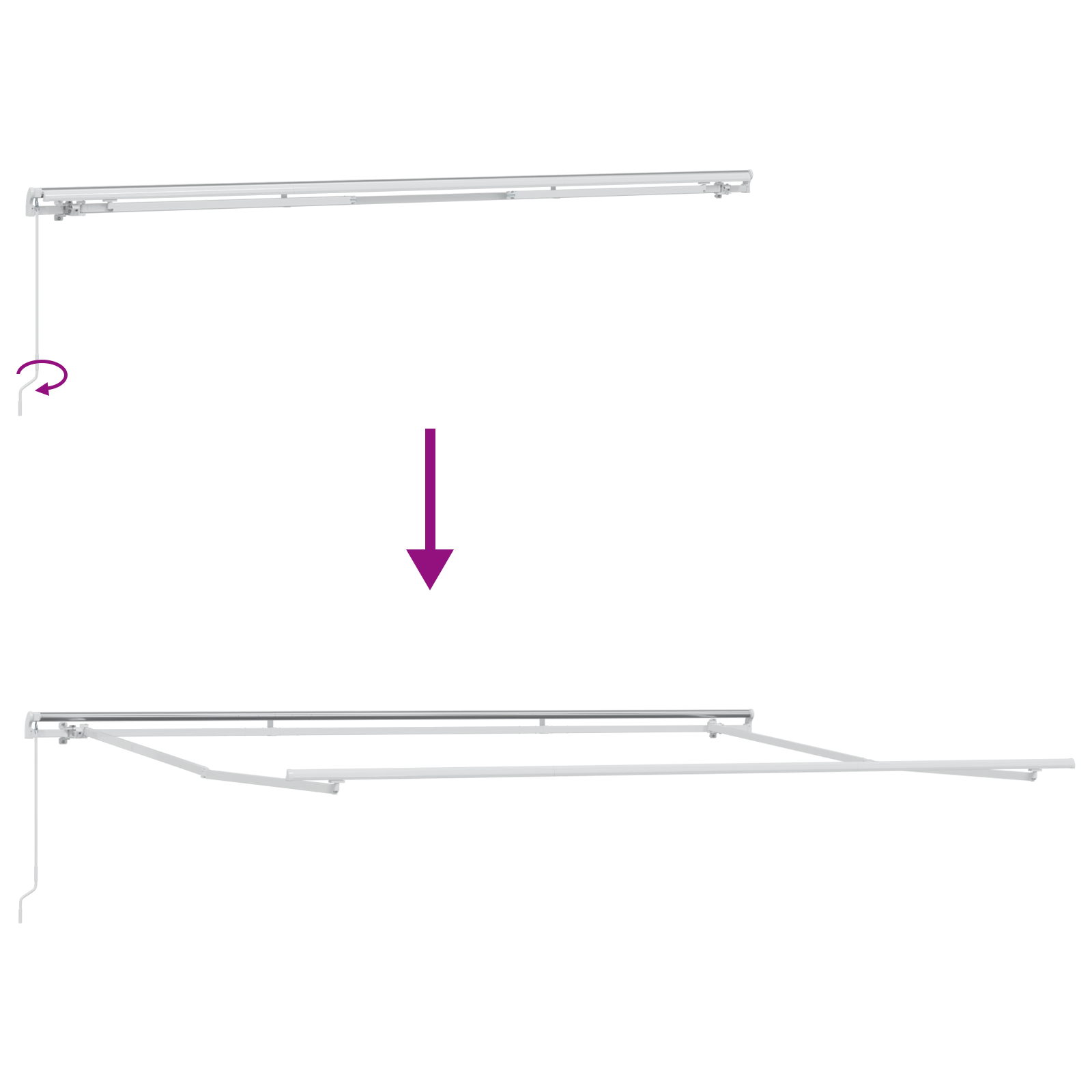 Manual Retractable Awning White 450x300 cm - Image 9
