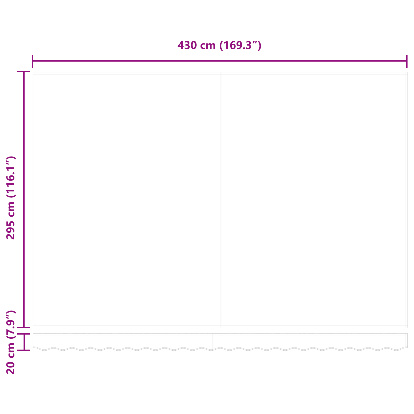 Inklapbaar Zonnescherm Wit 450 × 300 cm Stof en Aluminium image 11
