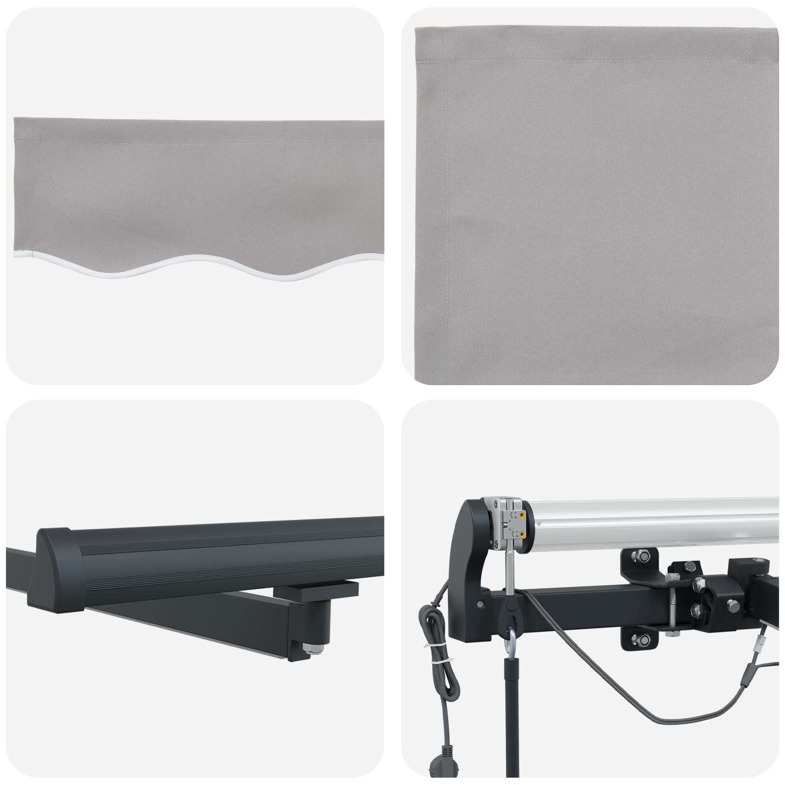Automatic Retractable Awning with LED Light Grey 450x300 cm - Image 8