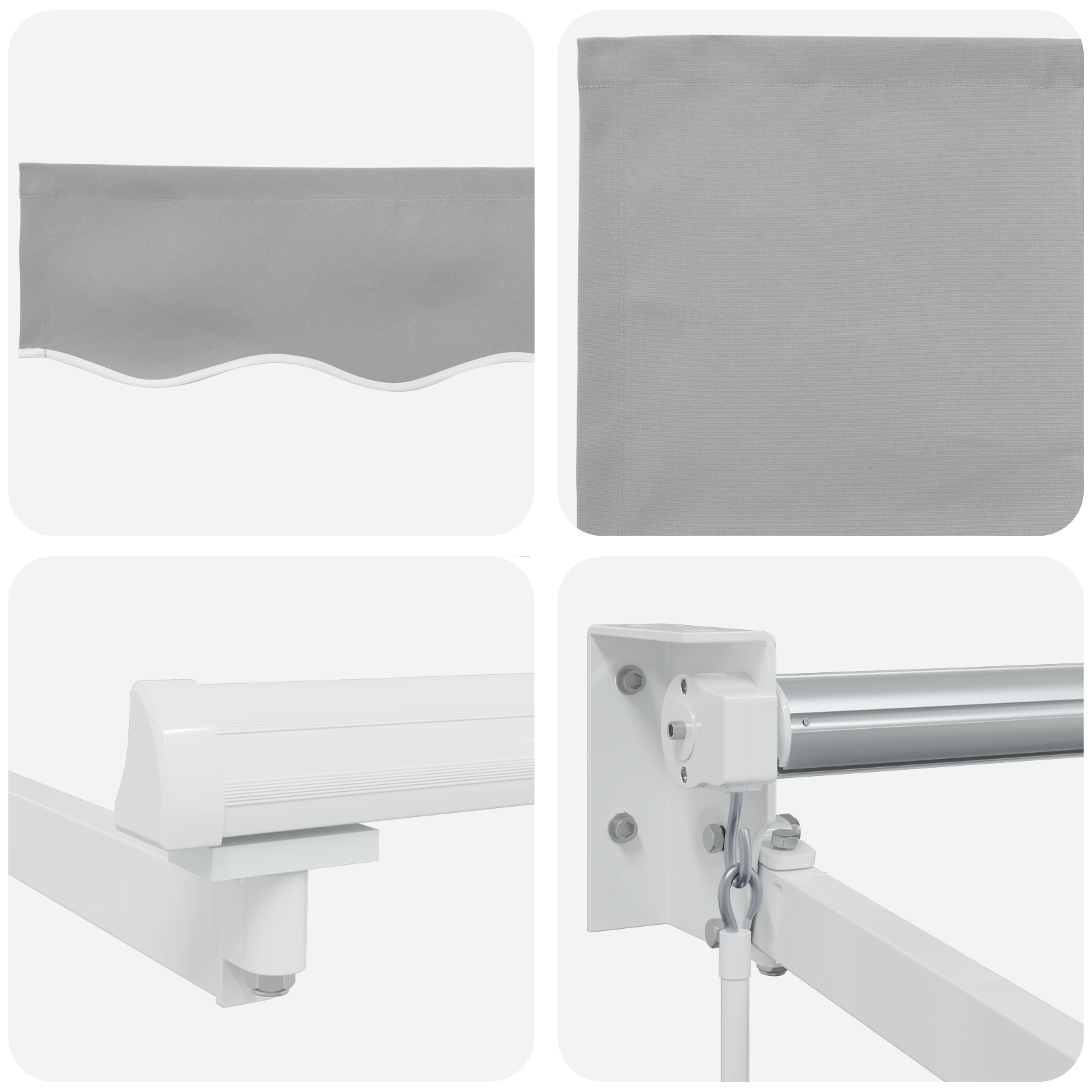 Manual Retractable Awning Light Grey 450x300 cm - Image 8
