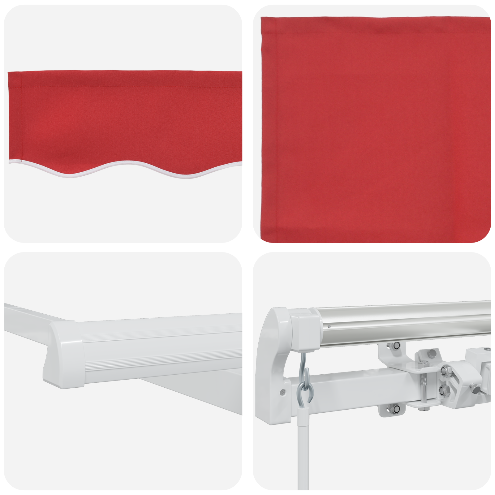 Manual Retractable Awning Red 450x300 cm - Image 8