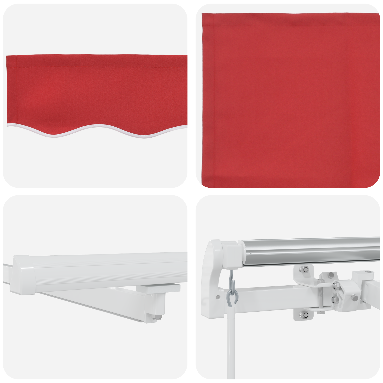 Manual Retractable Awning with LED Red 450x300 cm - Image 9