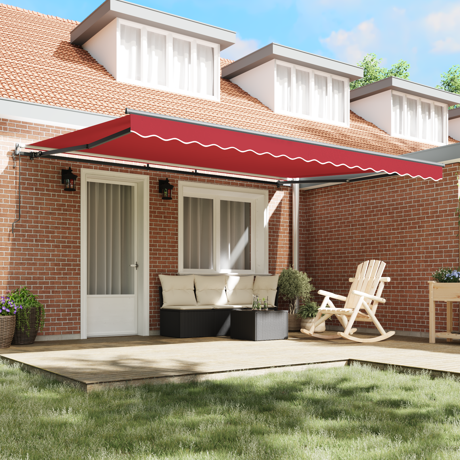 Automatic Retractable Awning Red 450x300 cm - Image 3