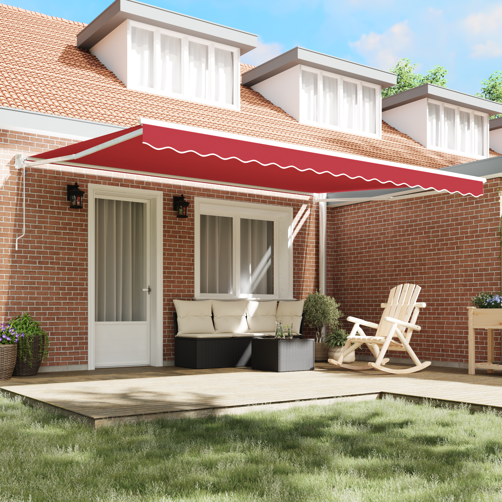 Automatic Retractable Awning Red 450x300 cm - Image 3