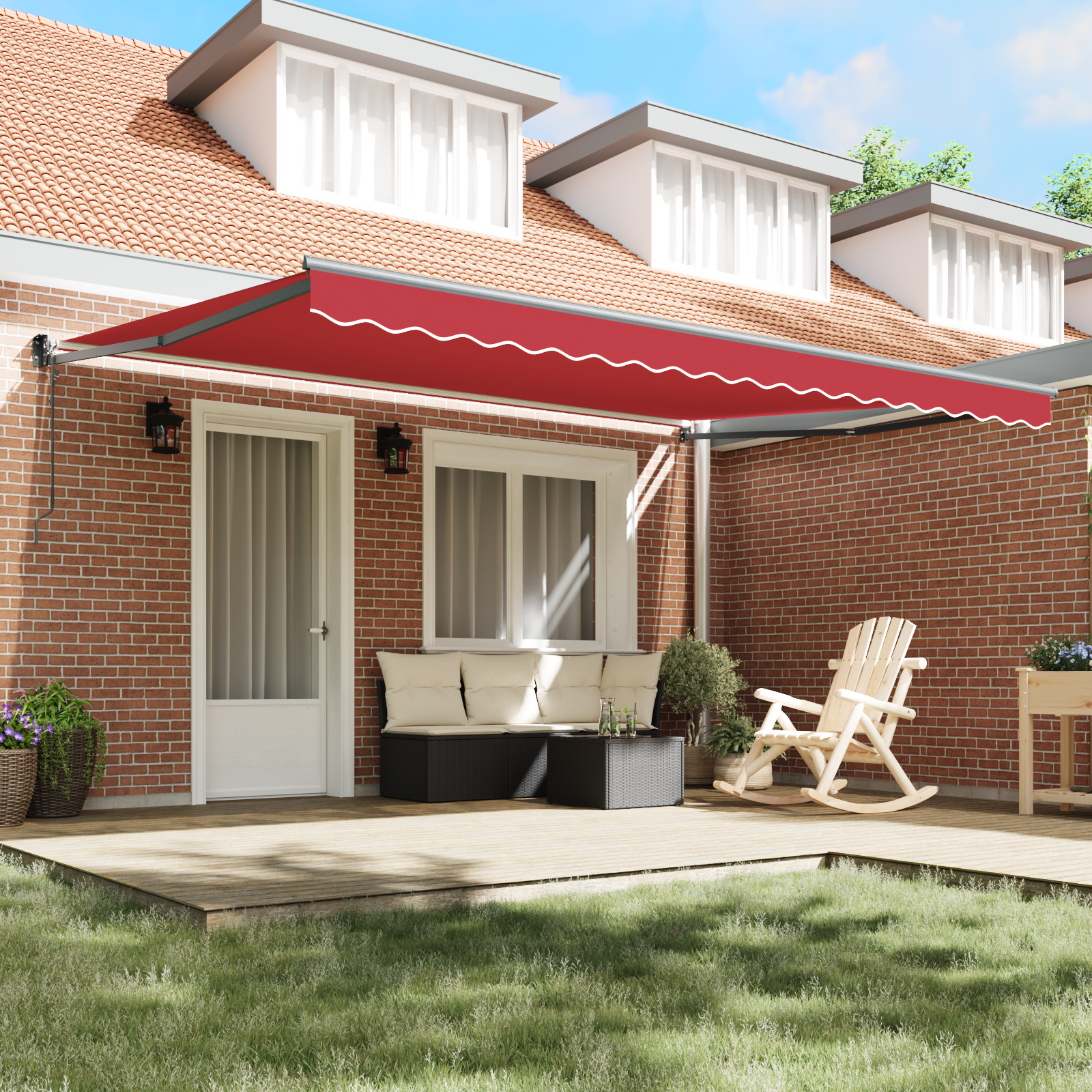 Automatic Retractable Awning Red 450x300 cm - Image 3