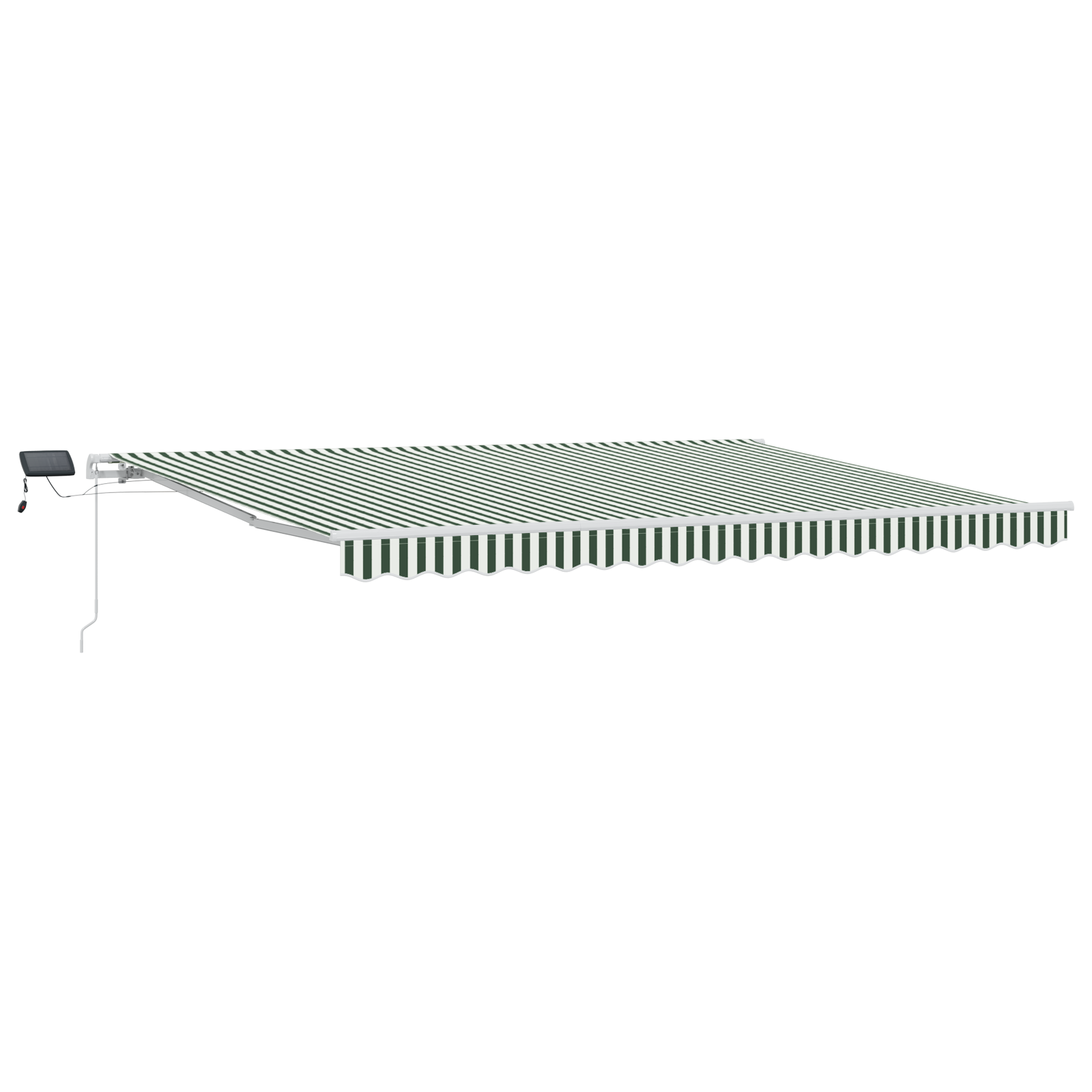 Manual Retractable Awning with LED Green and White 450x300 cm - Image 2