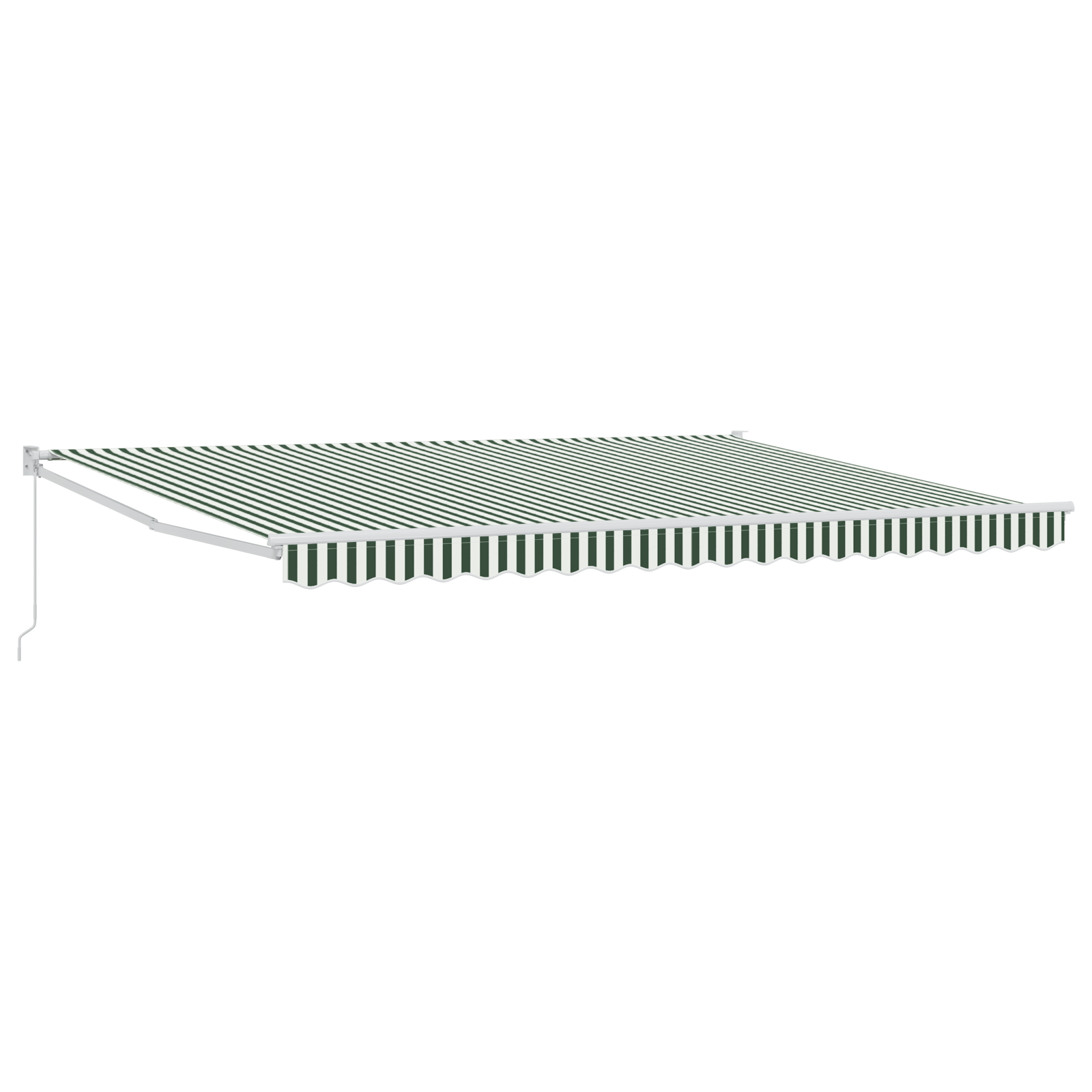 Manual Retractable Awning Green and White 450x300 cm - Image 2