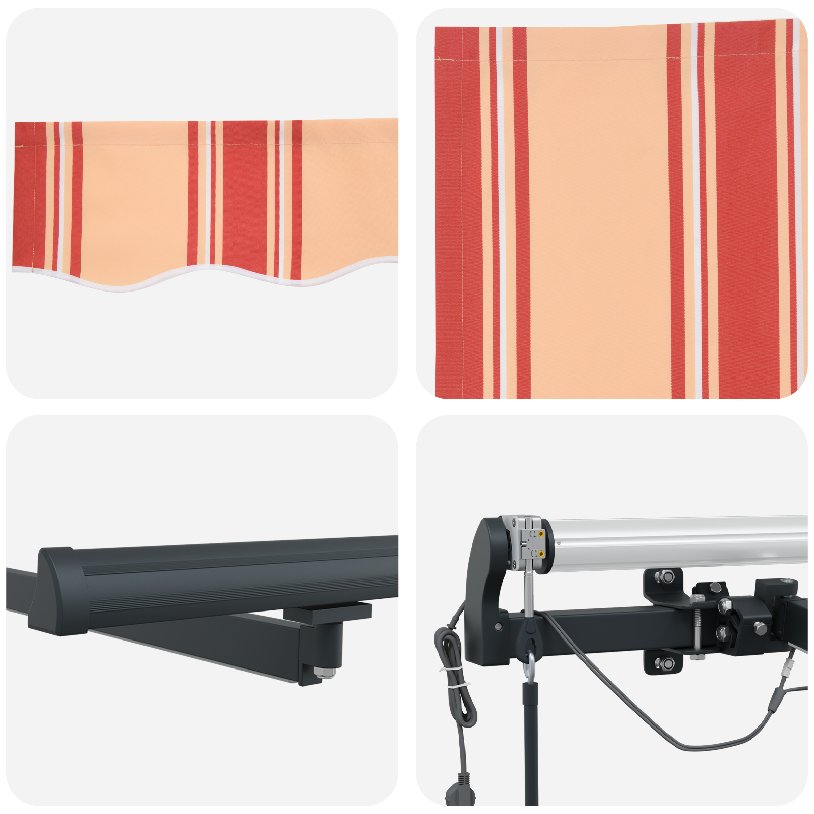 Uitschuifbare luifel Geel en Oranje 450 × 350 cm Polyester