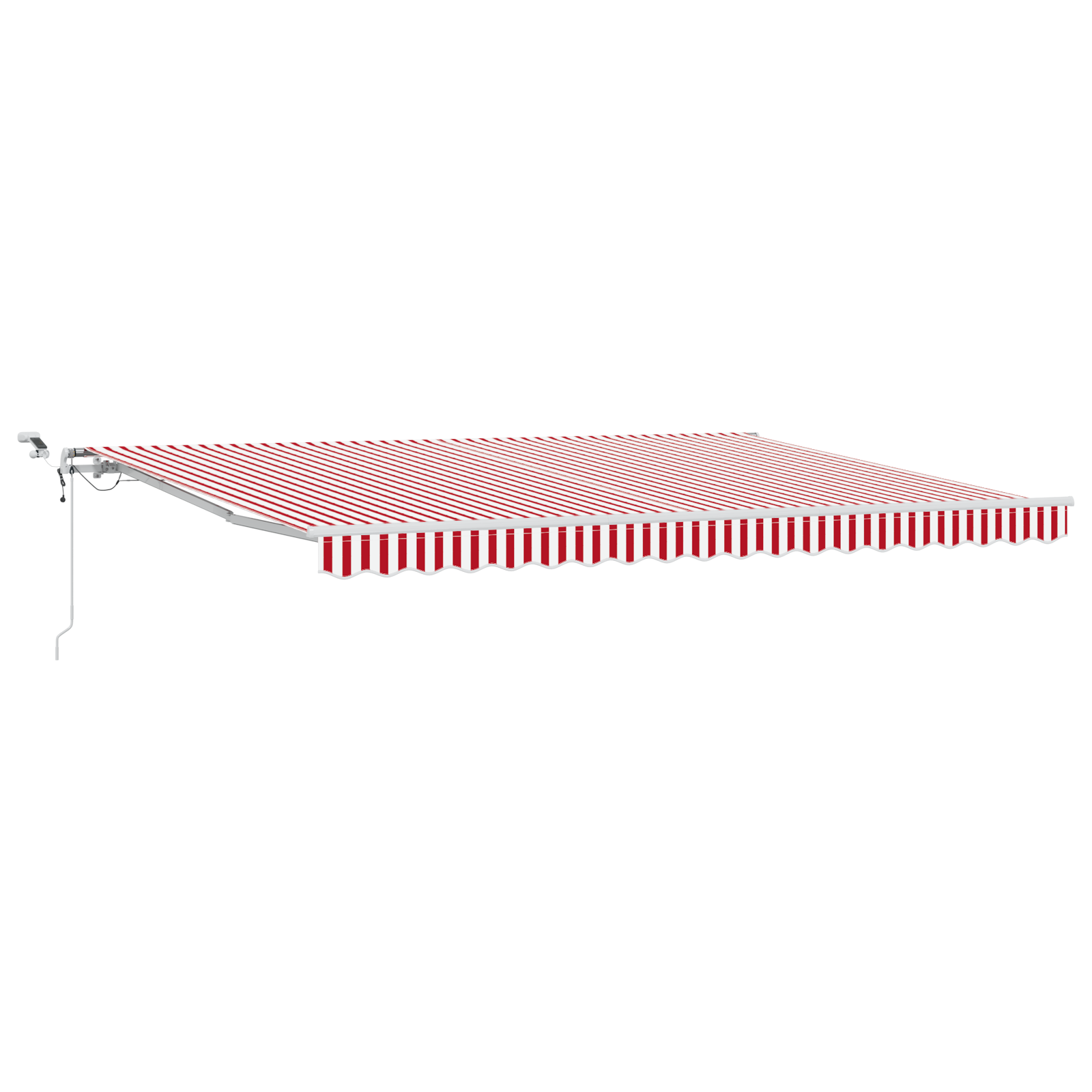 Automatic Retractable Awning with LED Red and White Stripe 450x350 cm - Image 2