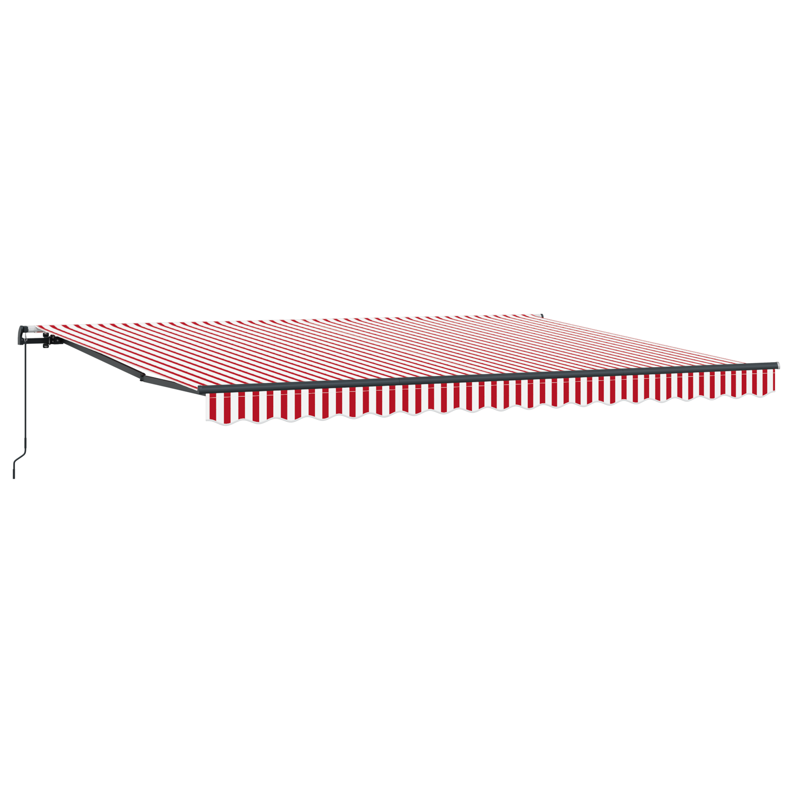 Inklapbaar Zonnescherm Rood en Wit 450 × 350 cm image 5