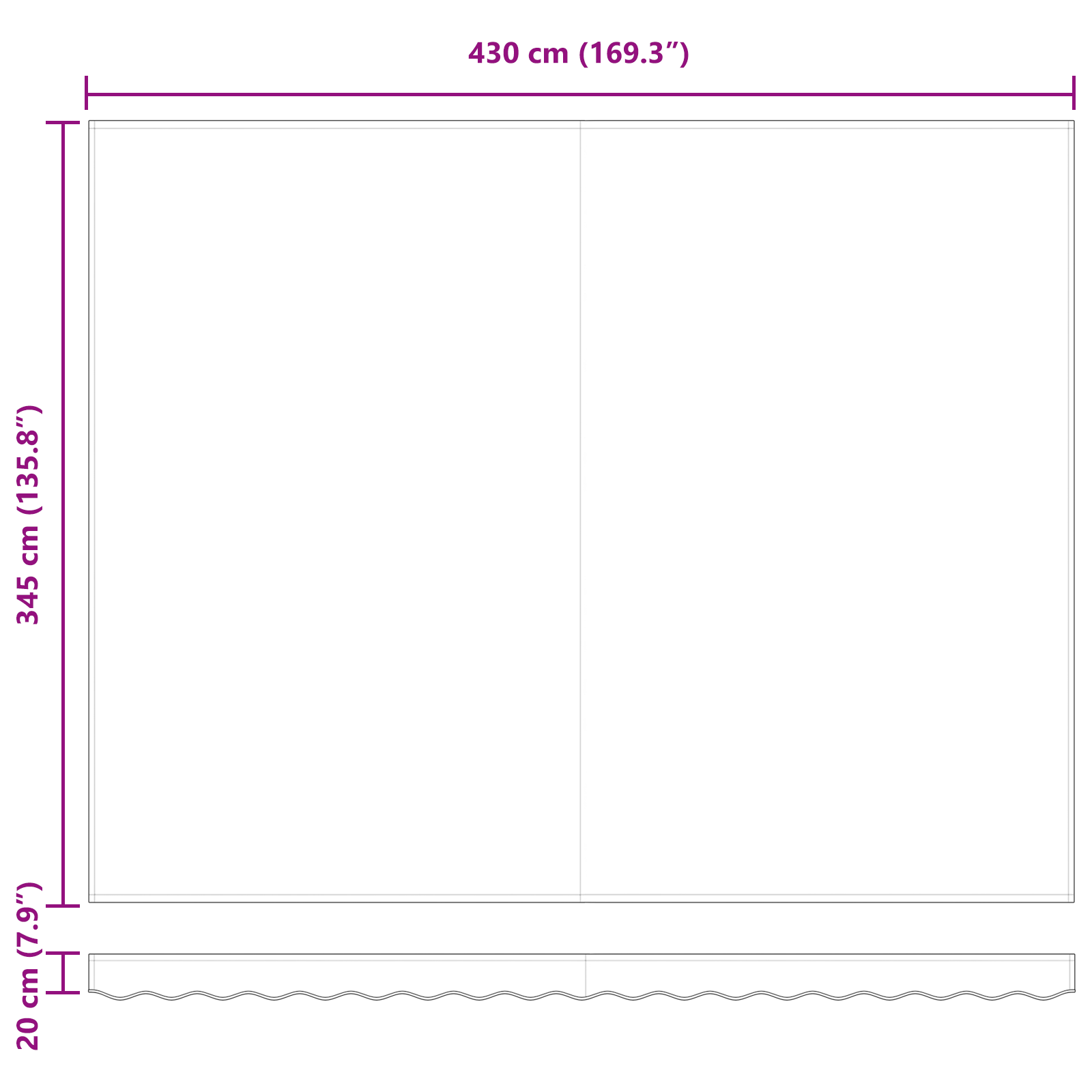 Inklapbaar Zonnescherm Rood en Wit 450 × 350 cm image 10