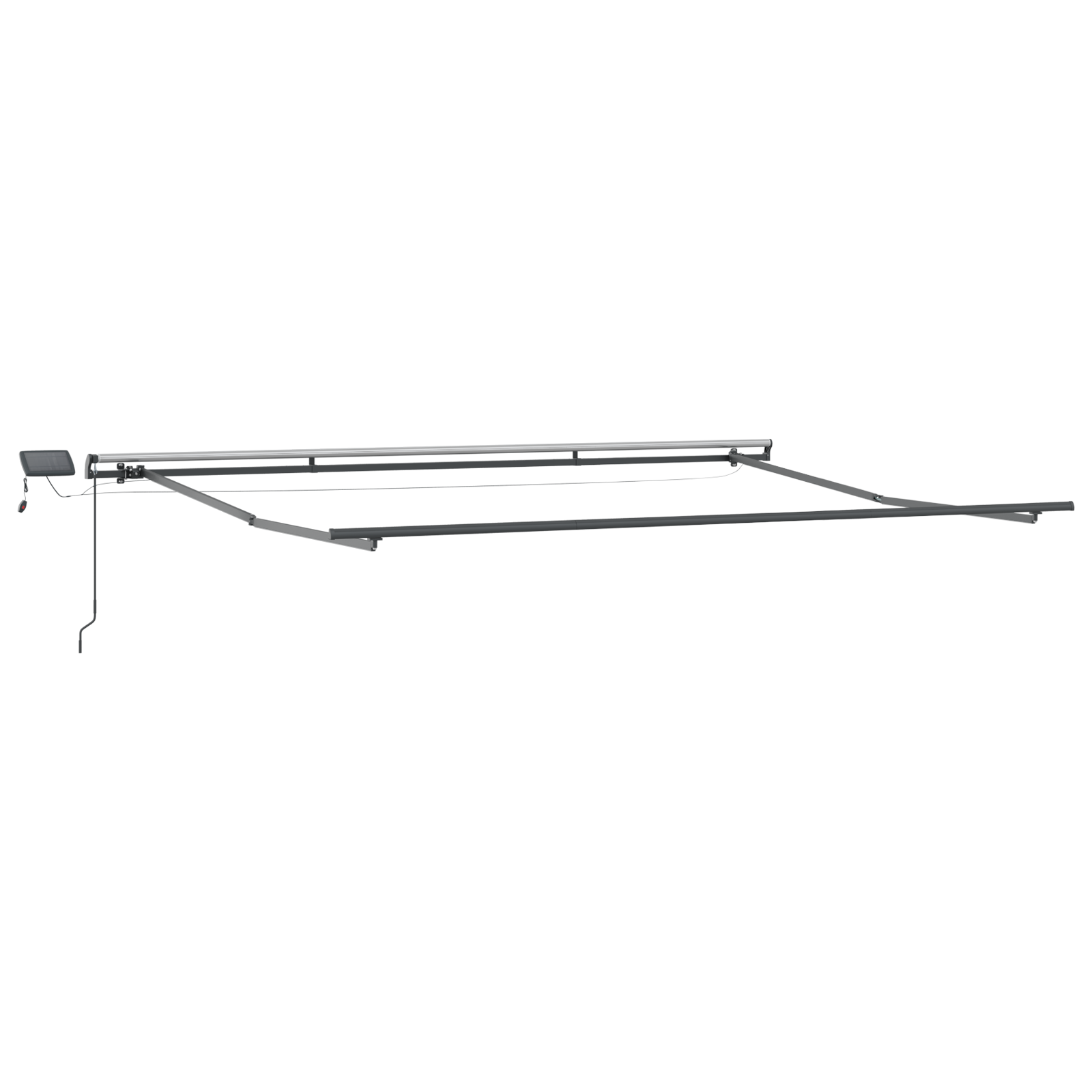 Inklapbaar Zonnescherm Rood en wit 450 ×350 cm Stof image 3