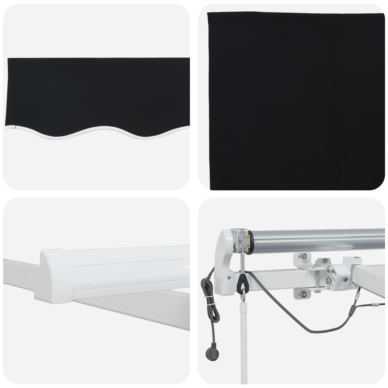 Automatic Retractable Awning with LED Black 450x350 cm - Image 8