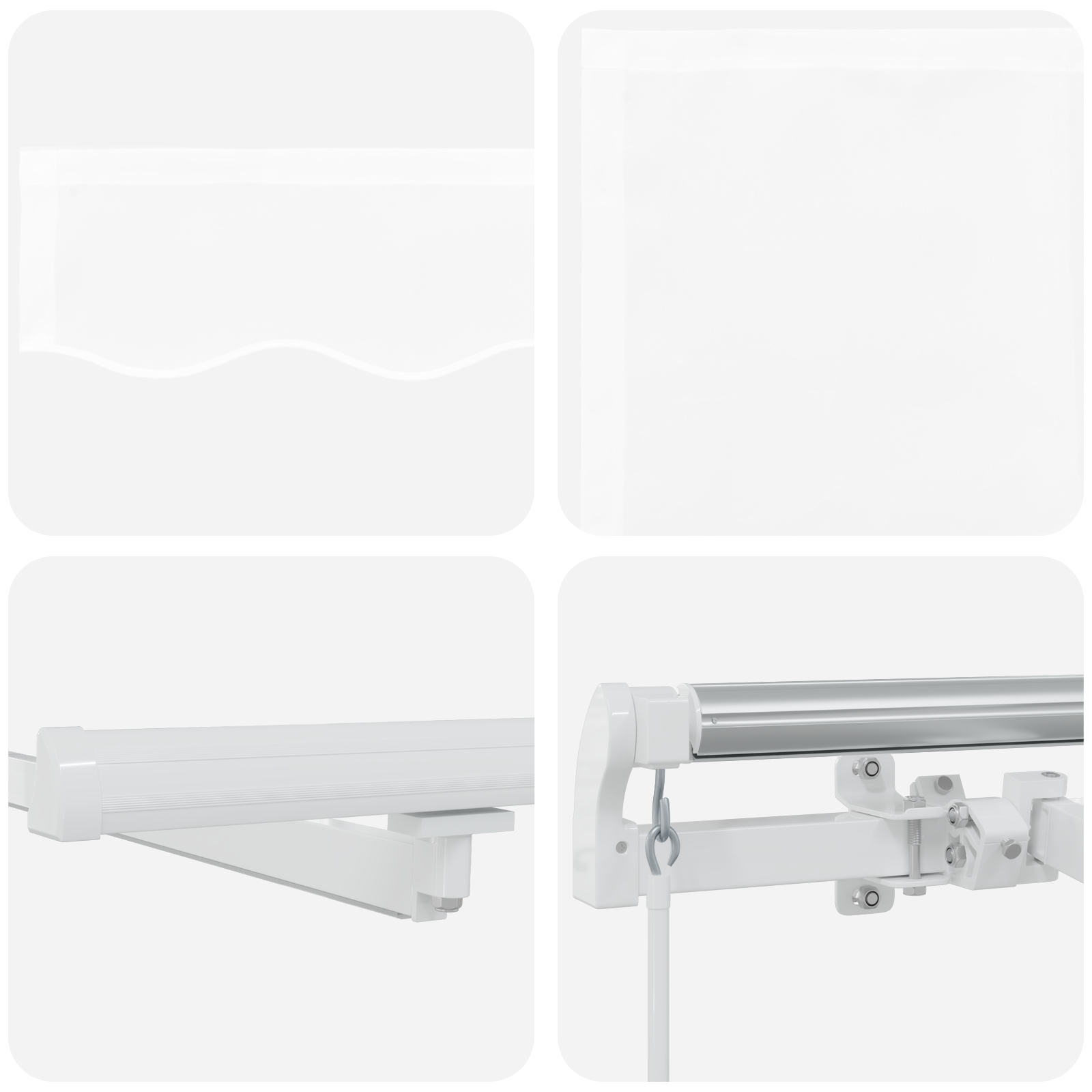 Manual Retractable Awning with LED White 450x350 cm - Image 9