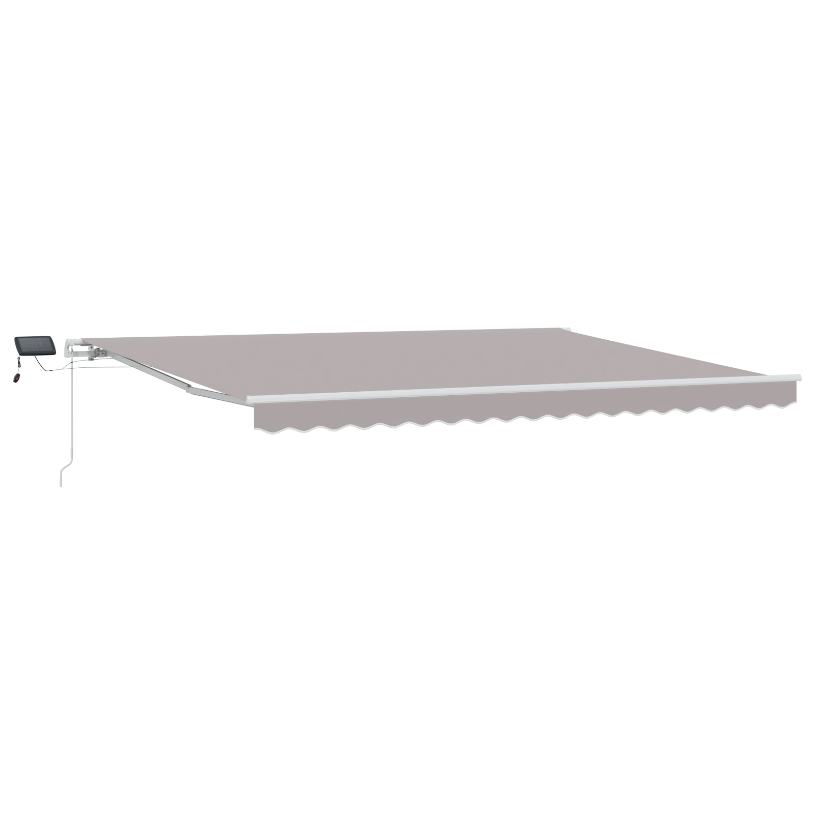 Manual Retractable Awning with LED Light Grey 450x350 cm - Image 2