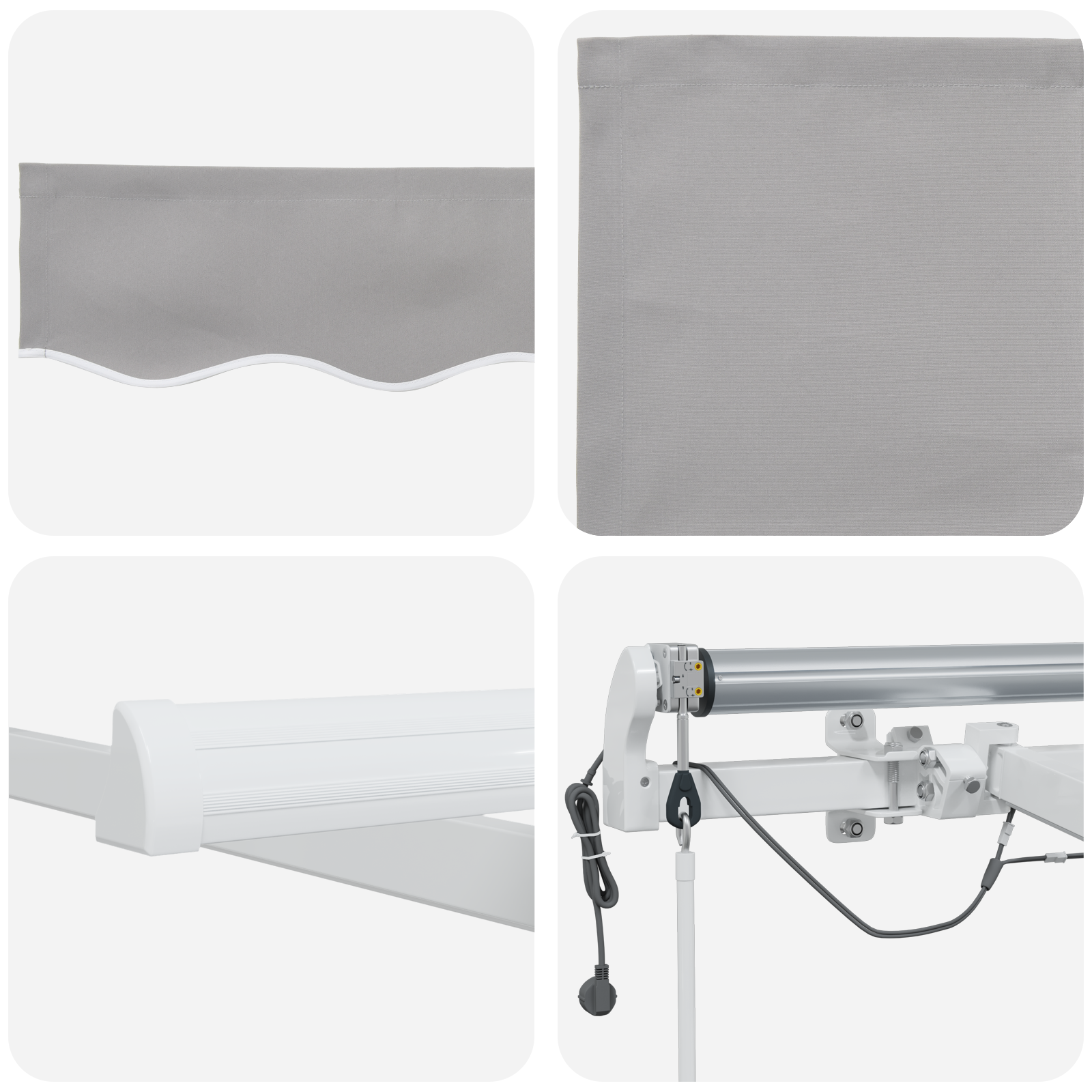Automatic Retractable Awning with LED Light Grey 450x350 cm - Image 8