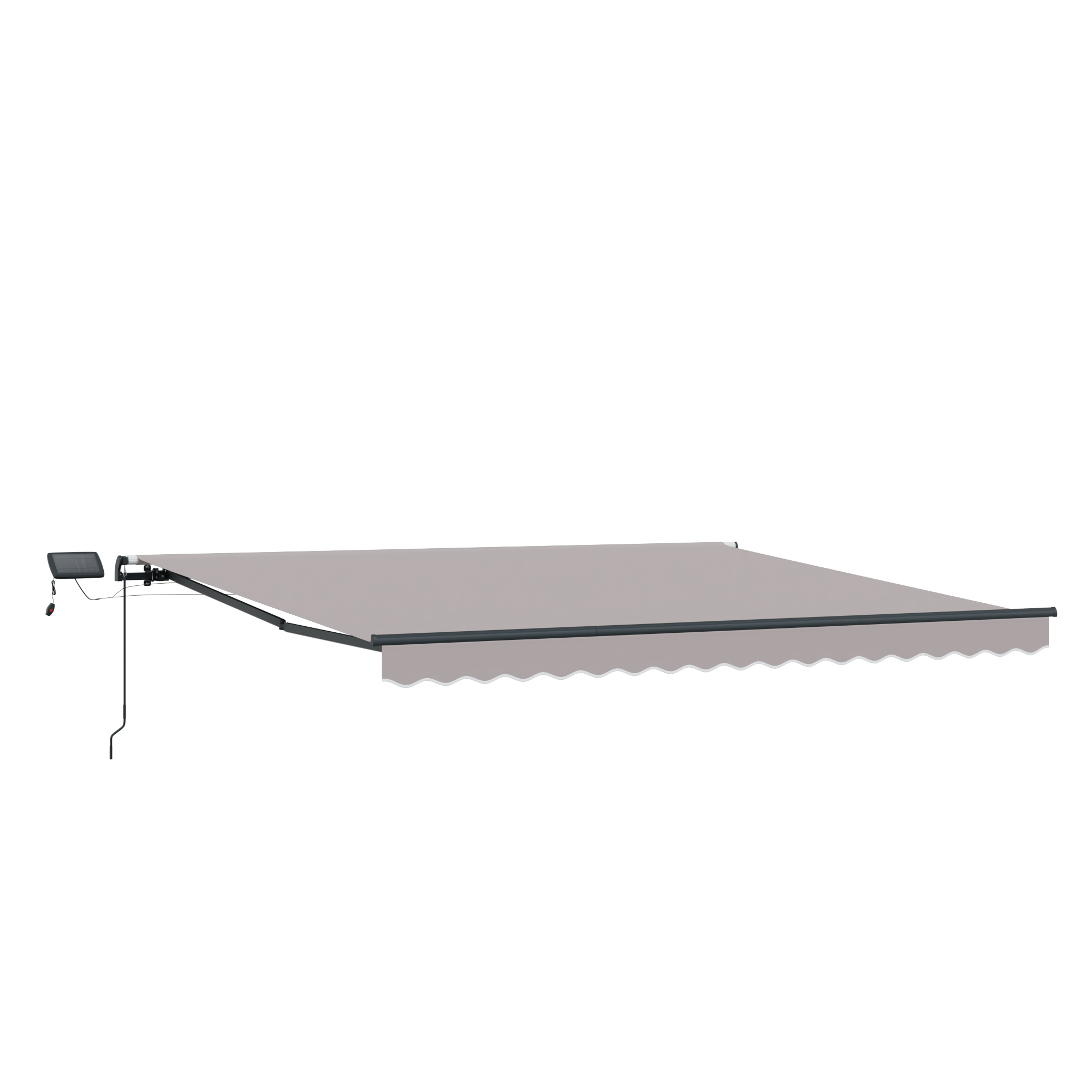 Manual Retractable Awning with LED Light Grey 450x350 cm - Image 4