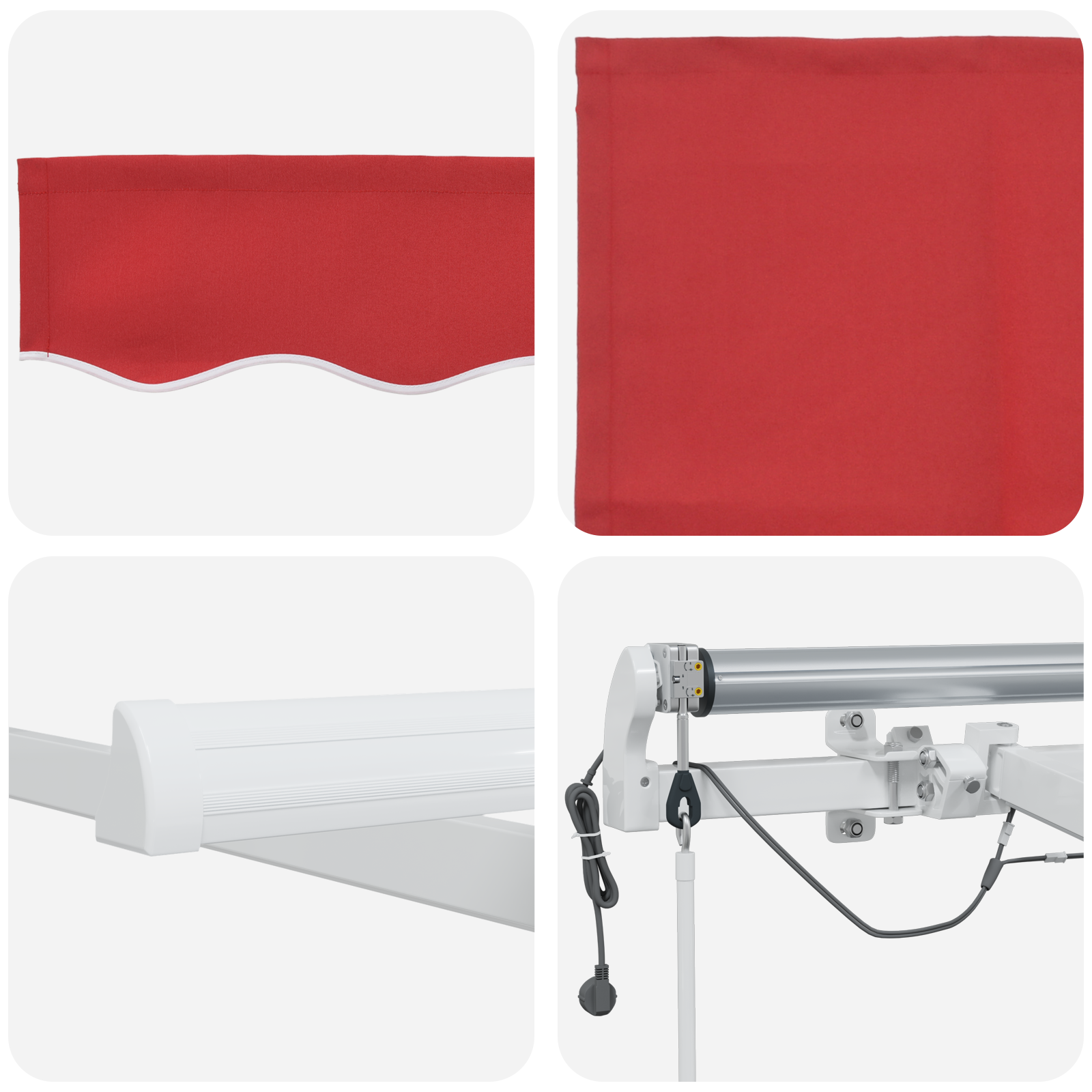 Automatic Retractable Awning with LED Red 450x350 cm - Image 8