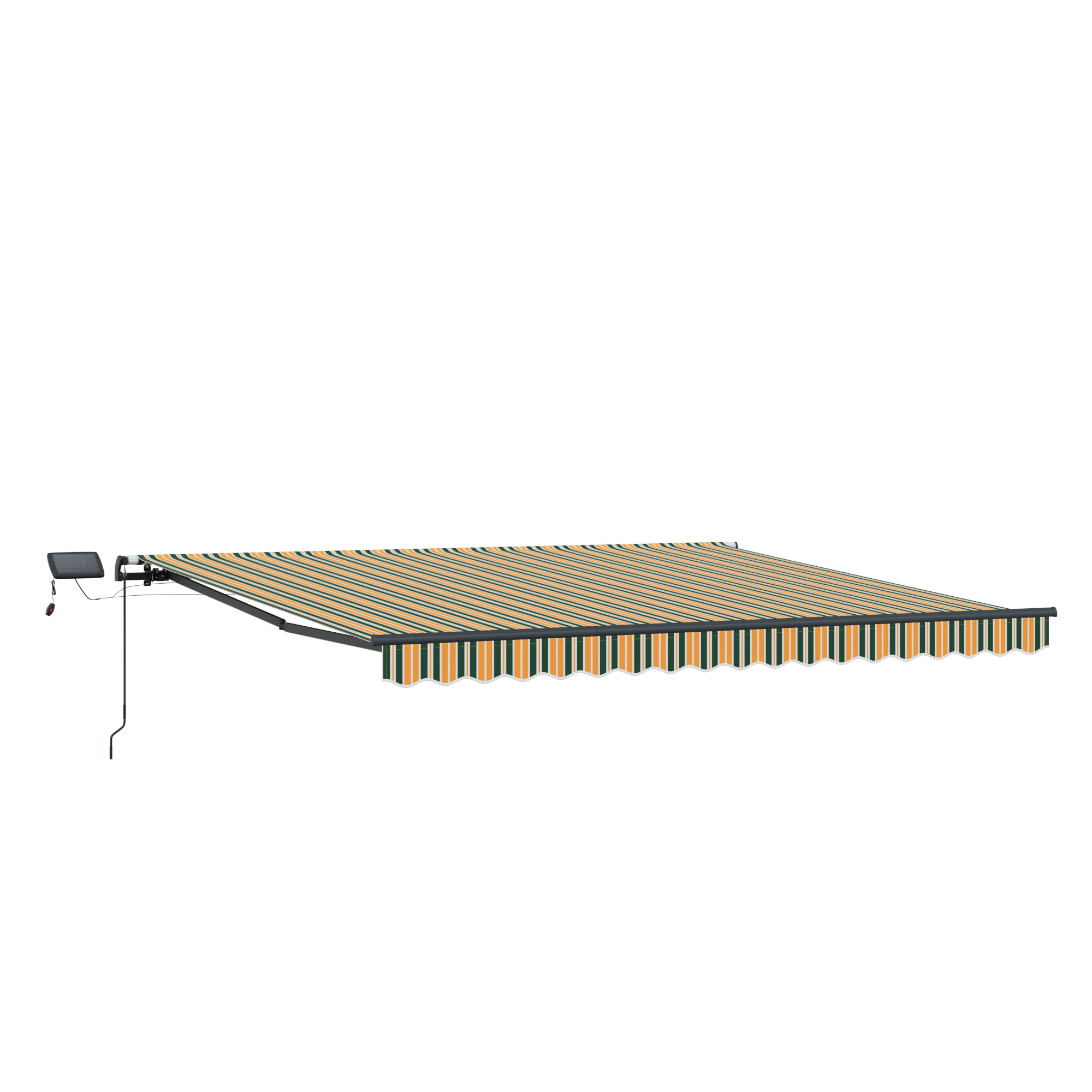 Manual Retractable Awning with LED Green and Yellow 450x350 cm - Image 4