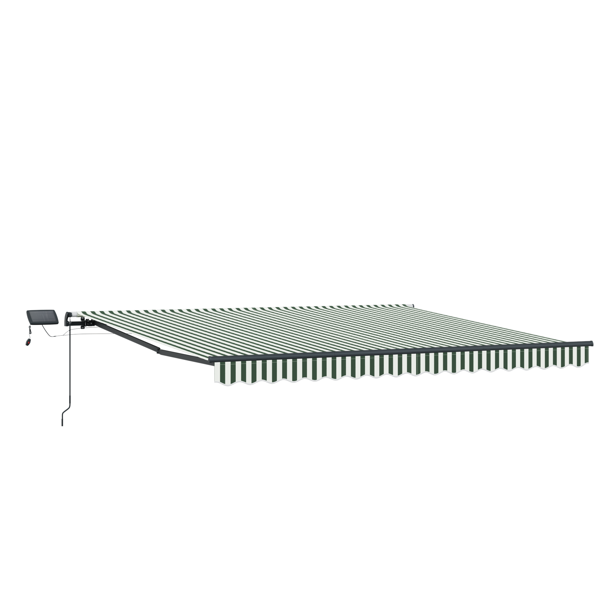 Manual Retractable Awning with LED Green and White 450x350 cm - Image 4