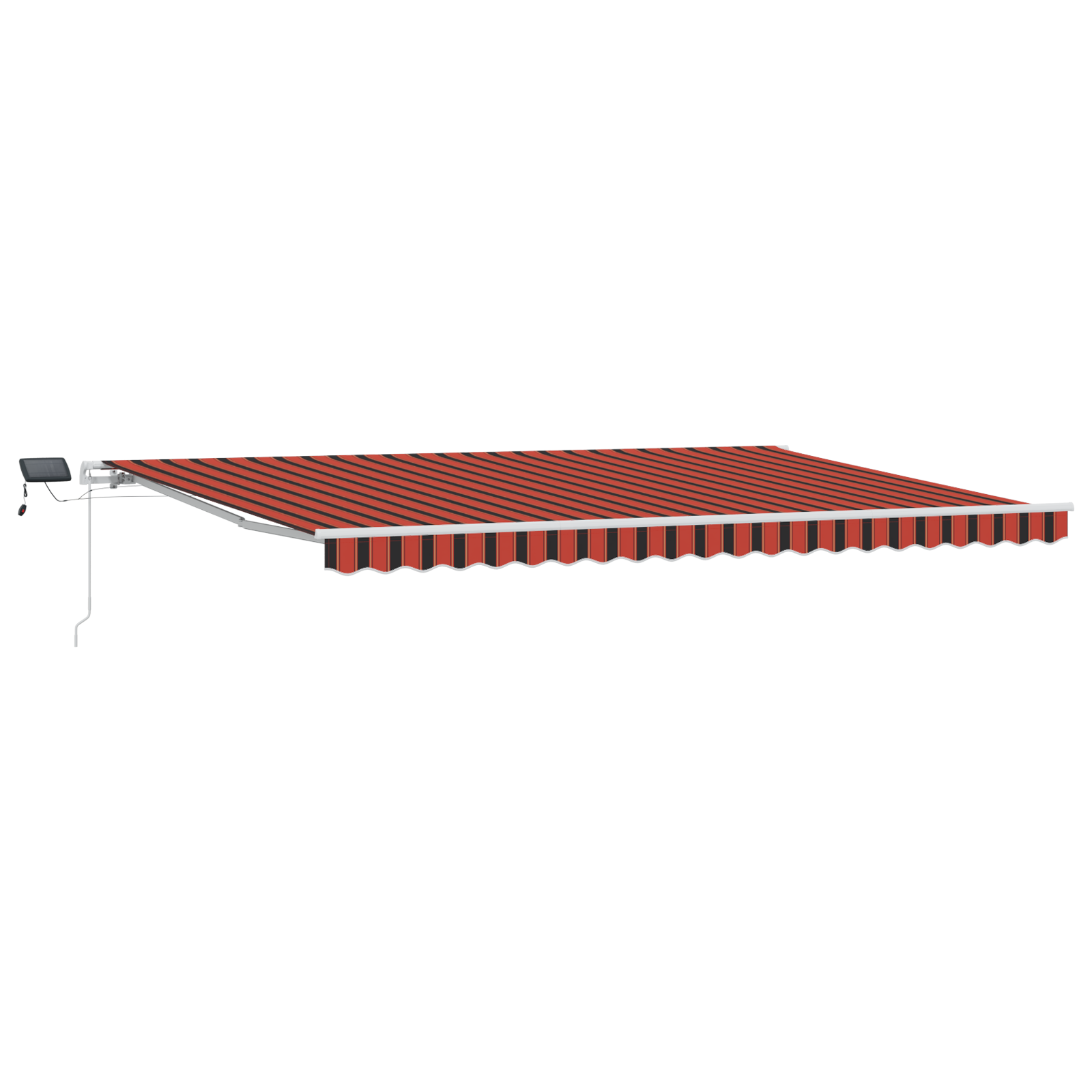 Manual Retractable Awning with LED in Orange and Brown, 500x300 cm - Image 2