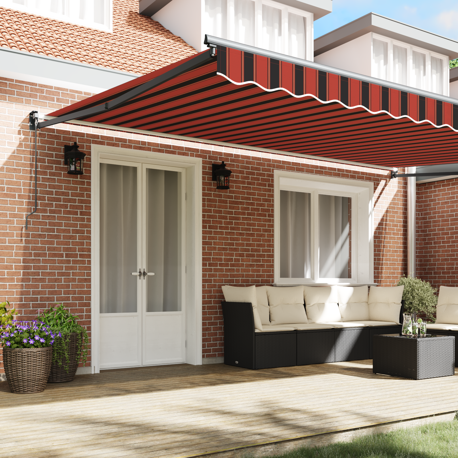 Manual Retractable Awning Orange and Brown 500x300 cm - Image 3