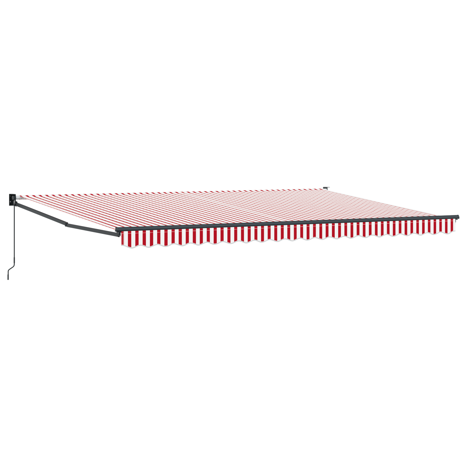 Manual Retractable Awning Red and White Stripe 500x300 cm - Image 2
