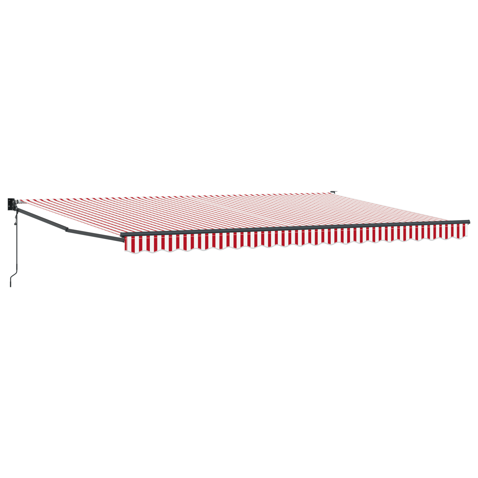 vidaXL Automatska Uvlačiva Tenda Crveno-bijela pruga 500x300 cm-image-3331272