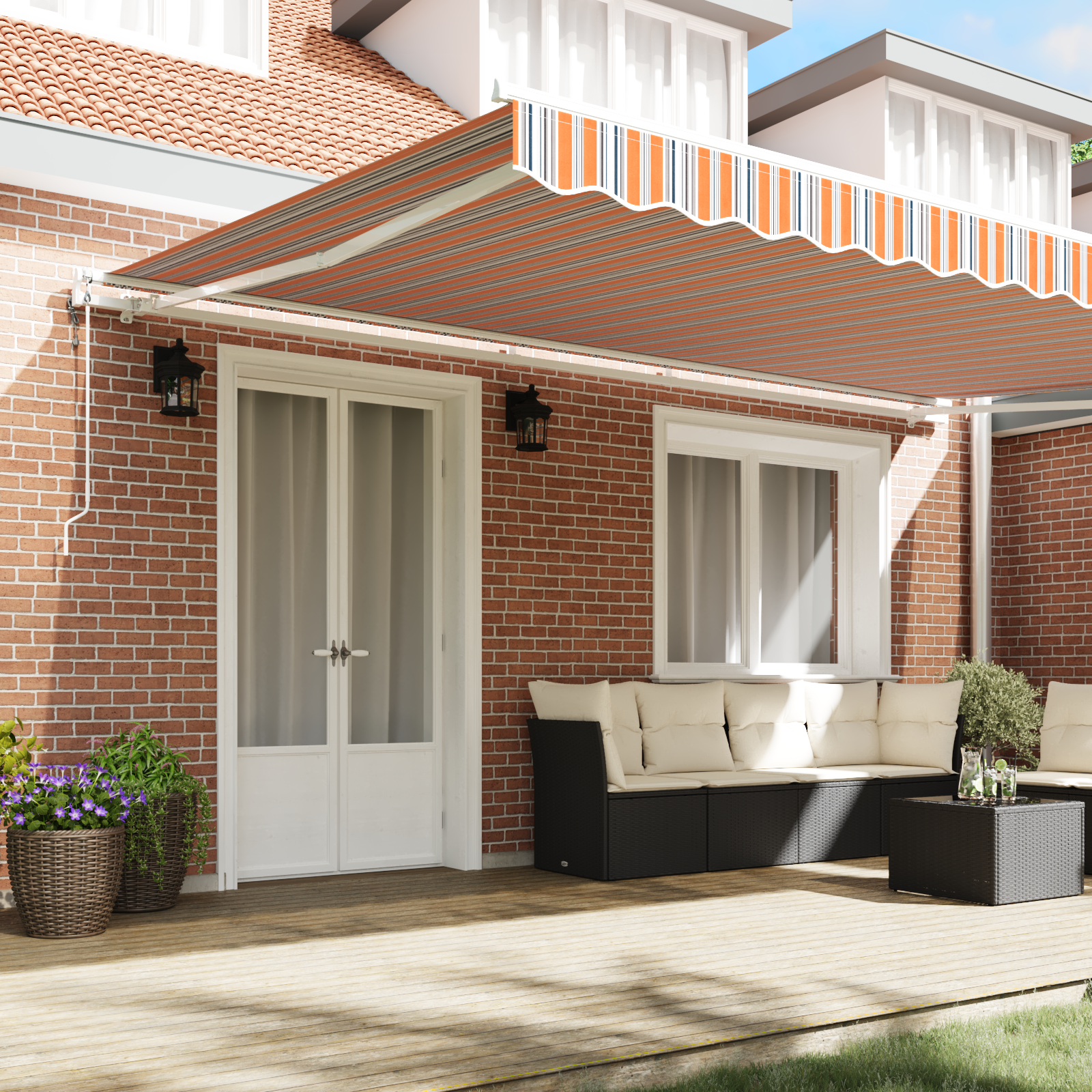 Automatinė įtraukimo markizė Dryžuota 500x300 cm - Image 3