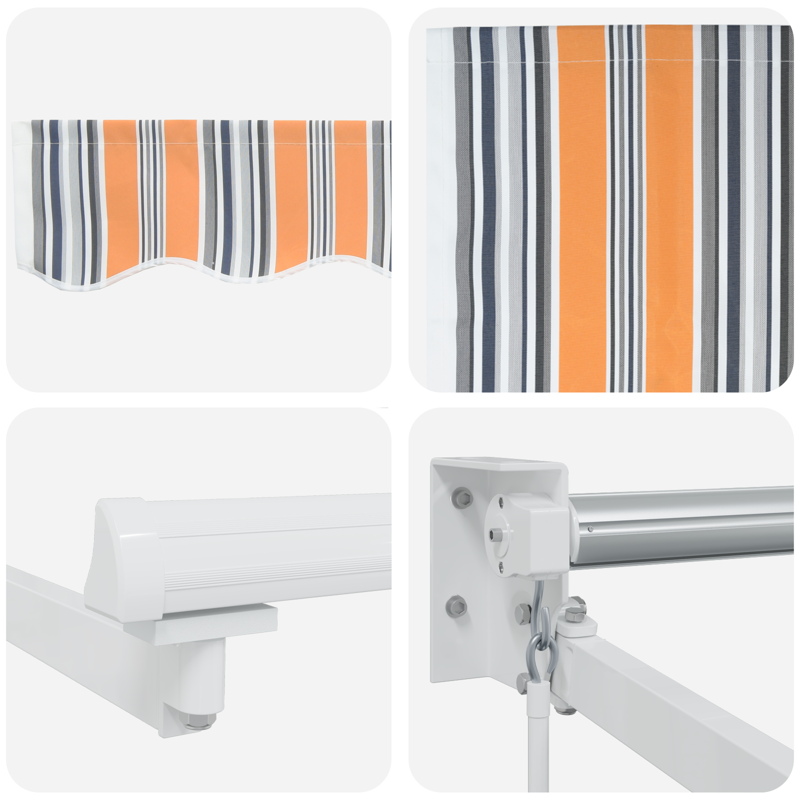 Manual Retractable Awning Multicolour Stripe 500x300 cm - Image 8