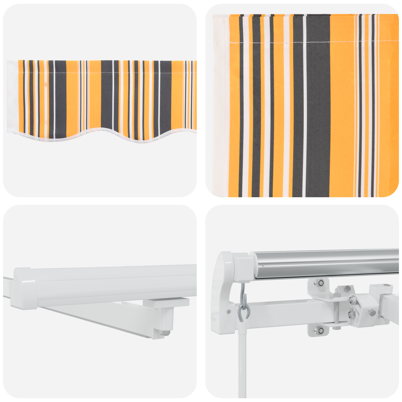Inklapbaar Zonnescherm Multikleur 500 × 300 cm Stof en Staal image 9