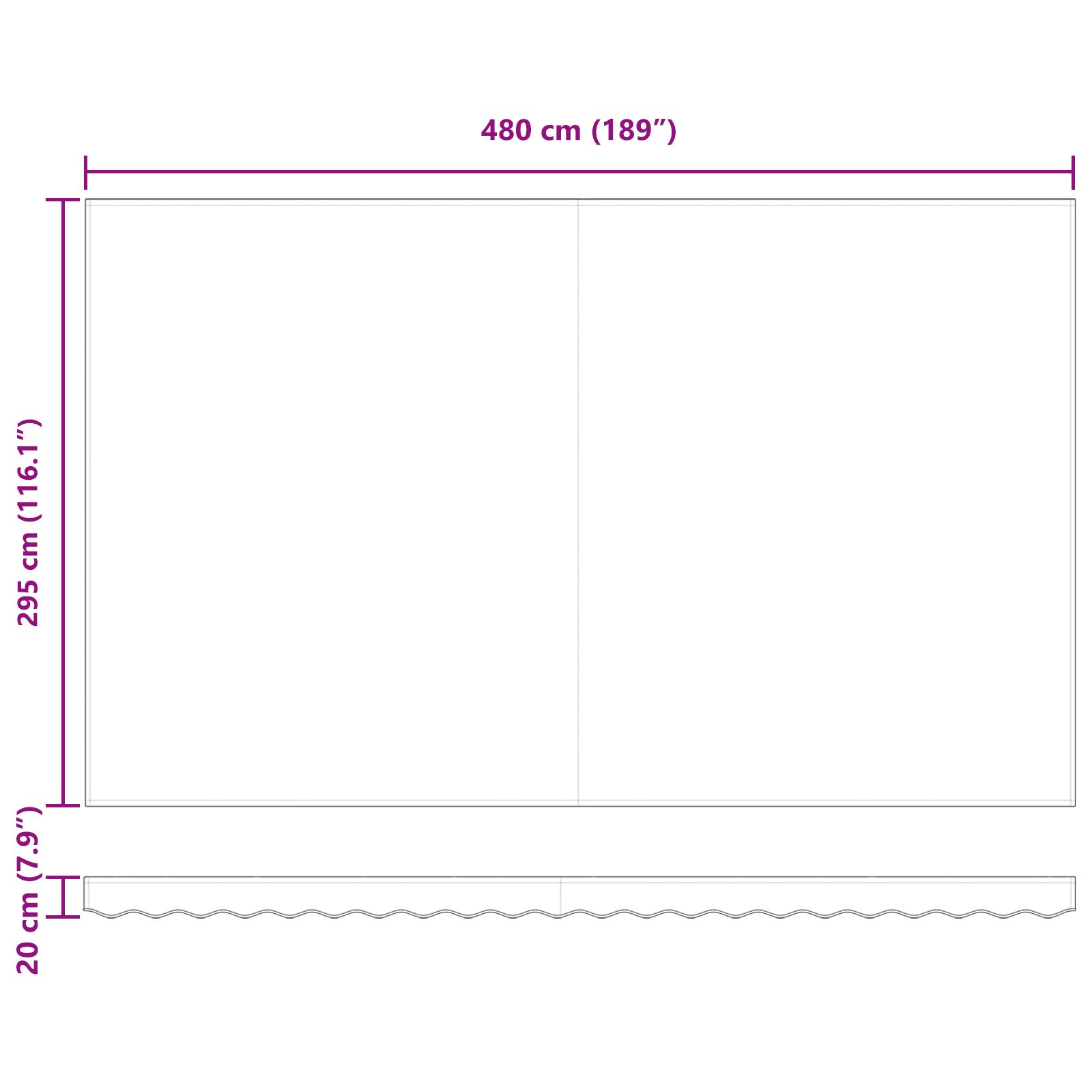 Inklapbaar Zonnescherm Multikleur 500 × 300 cm Stof en Staal image 11