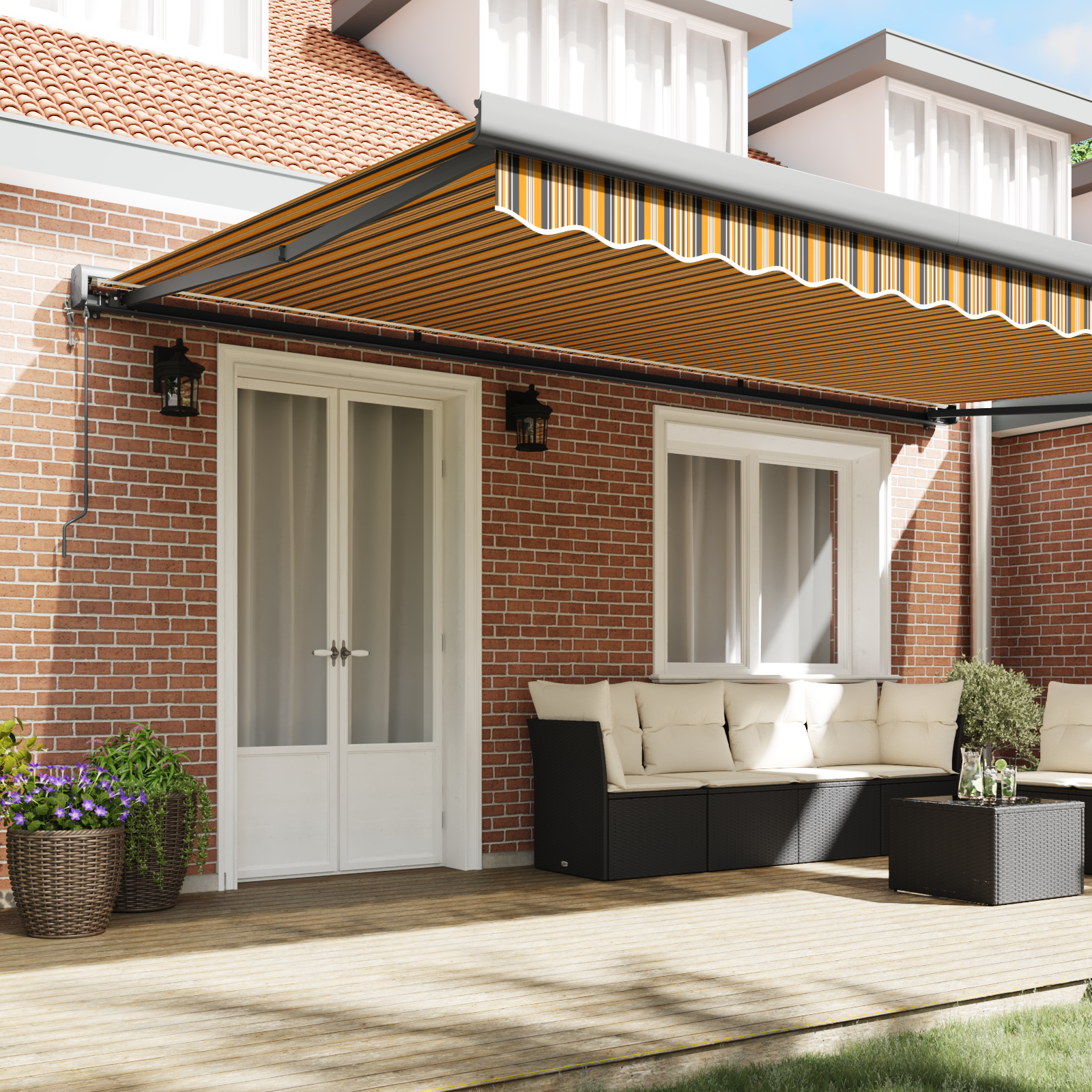 Automatic Retractable Awning Multicolour Stripe 500x300 cm - Image 3